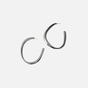 Faris Aero Large Hoop Earrings - Silver