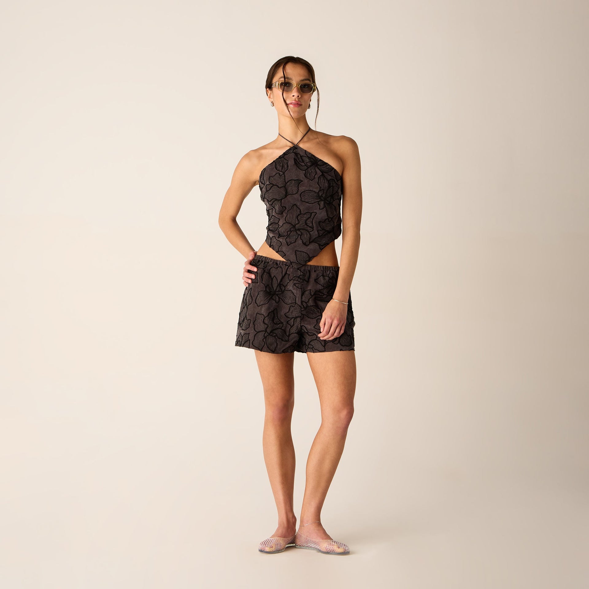 Kith Women Kumi Floral Embroidered Halter - Incognito