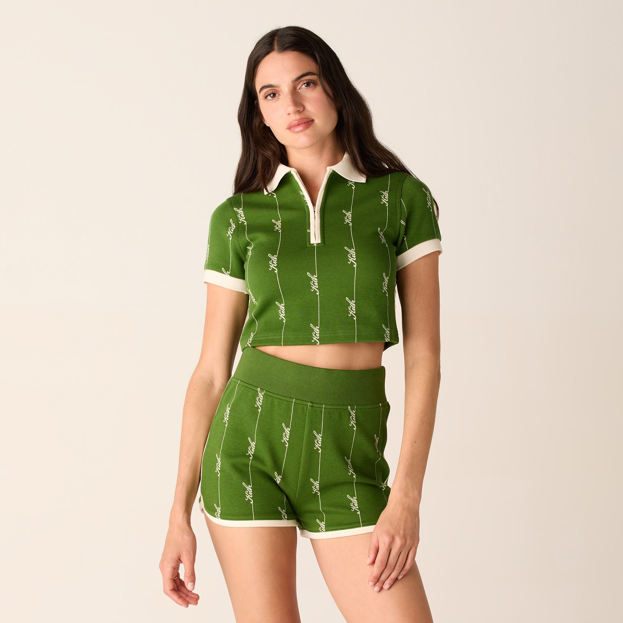 Kith Women Taylen Pique Logo Knit Polo - Turf – Kith Europe