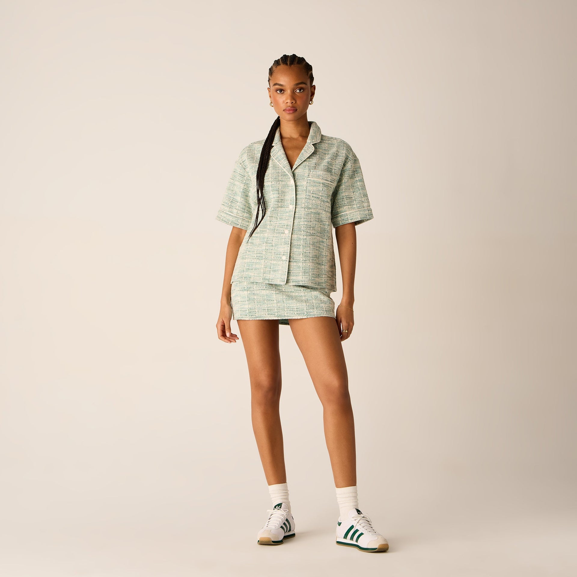 Kith Women Tweed Camp Shirt - Mykonos