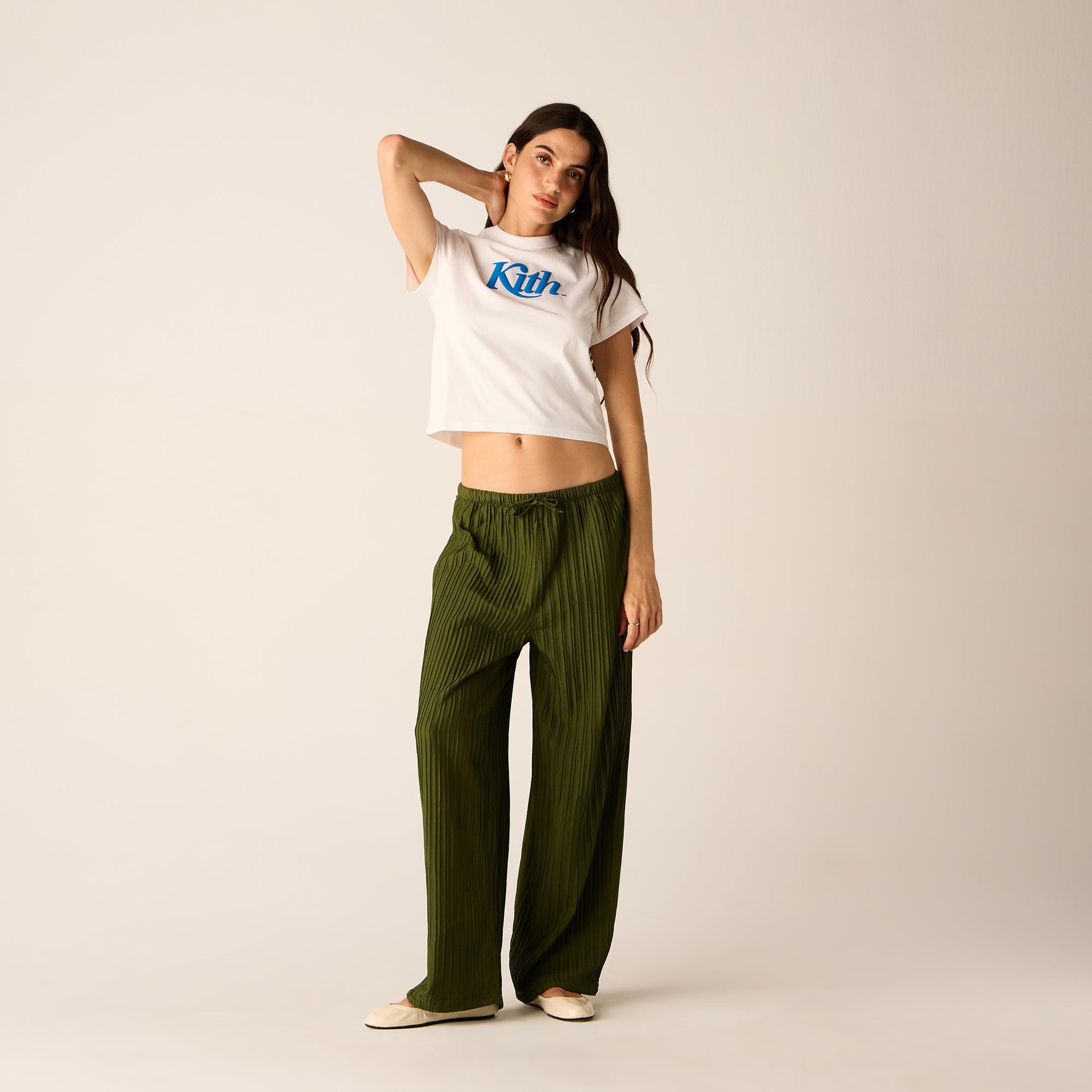 Kith Women Kavi II Plisse Drawstring Pant - Kelp