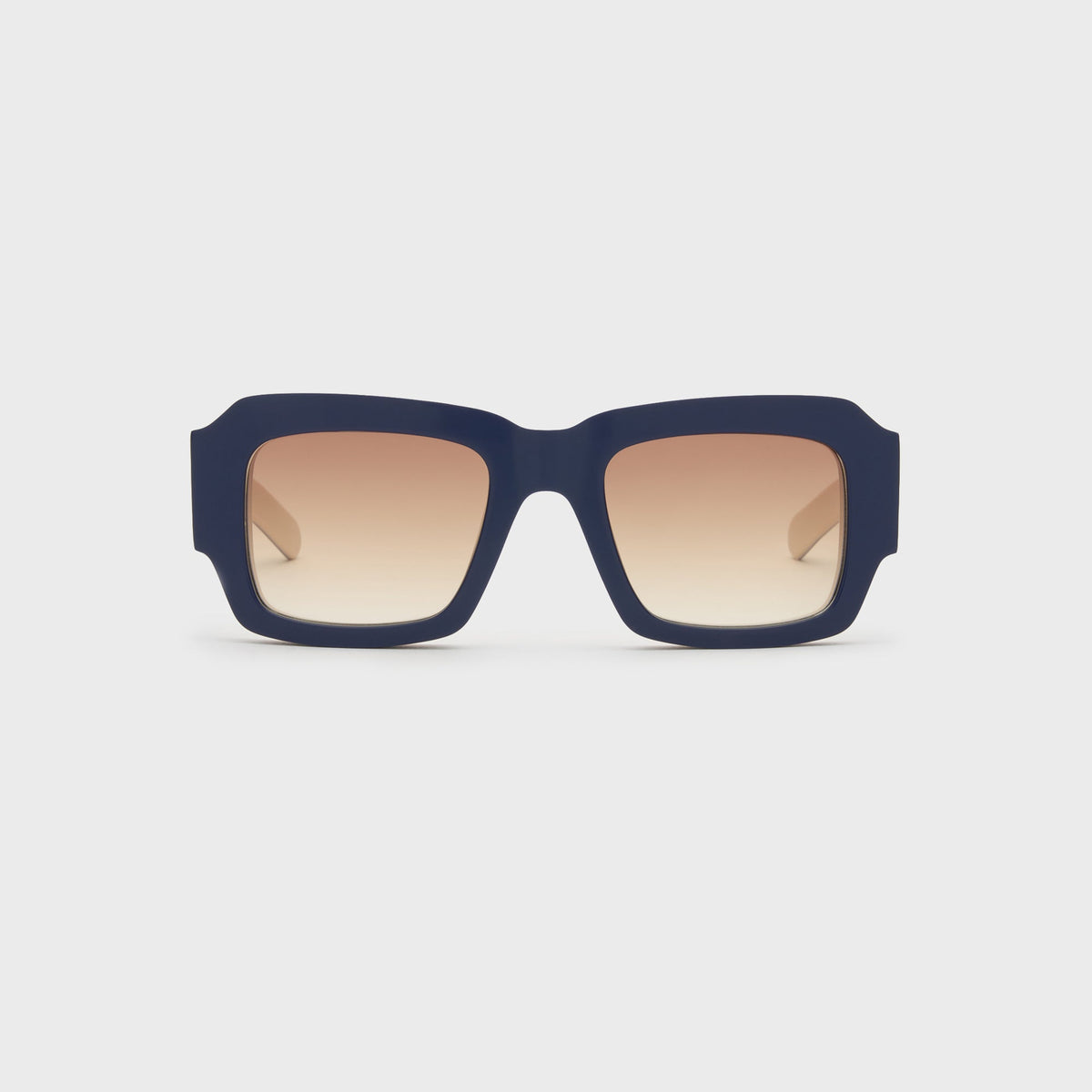 Flatlist Marfa Sunglasses - Solid Dark Blue Solid Off White / Light Brown Gradient Lens
