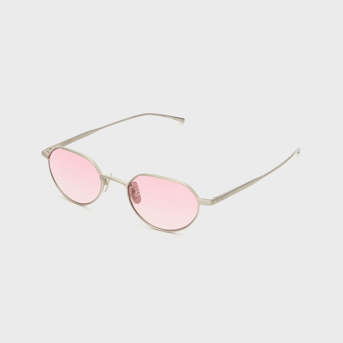 Flatlist Lucien Sunglasses - Brushed Silver / Light Pink Lens