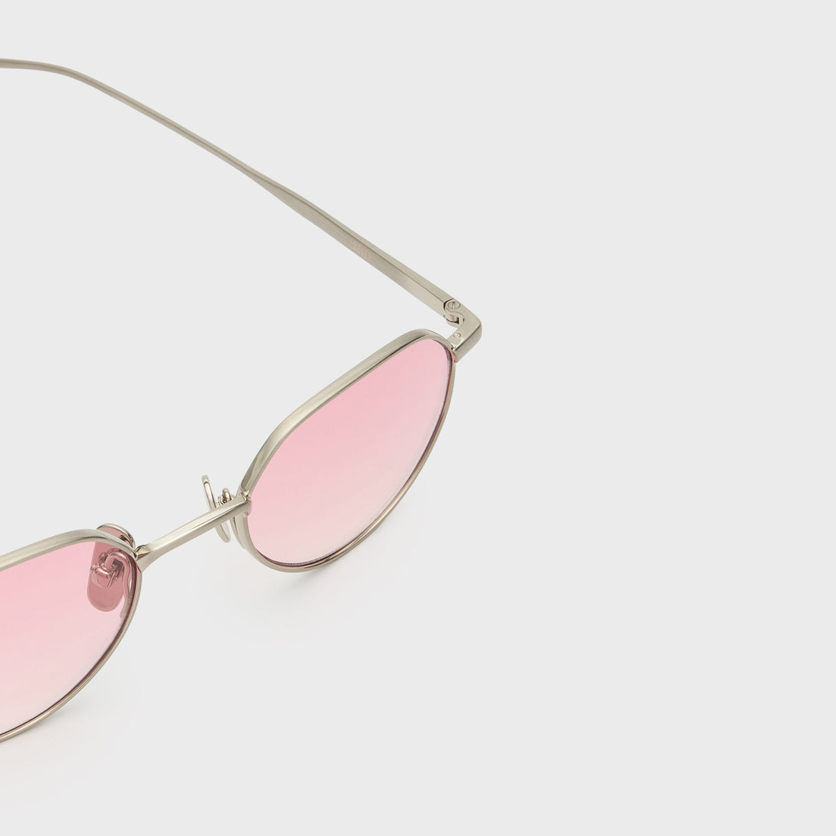 Flatlist Lucien Sunglasses - Brushed Silver / Light Pink Lens