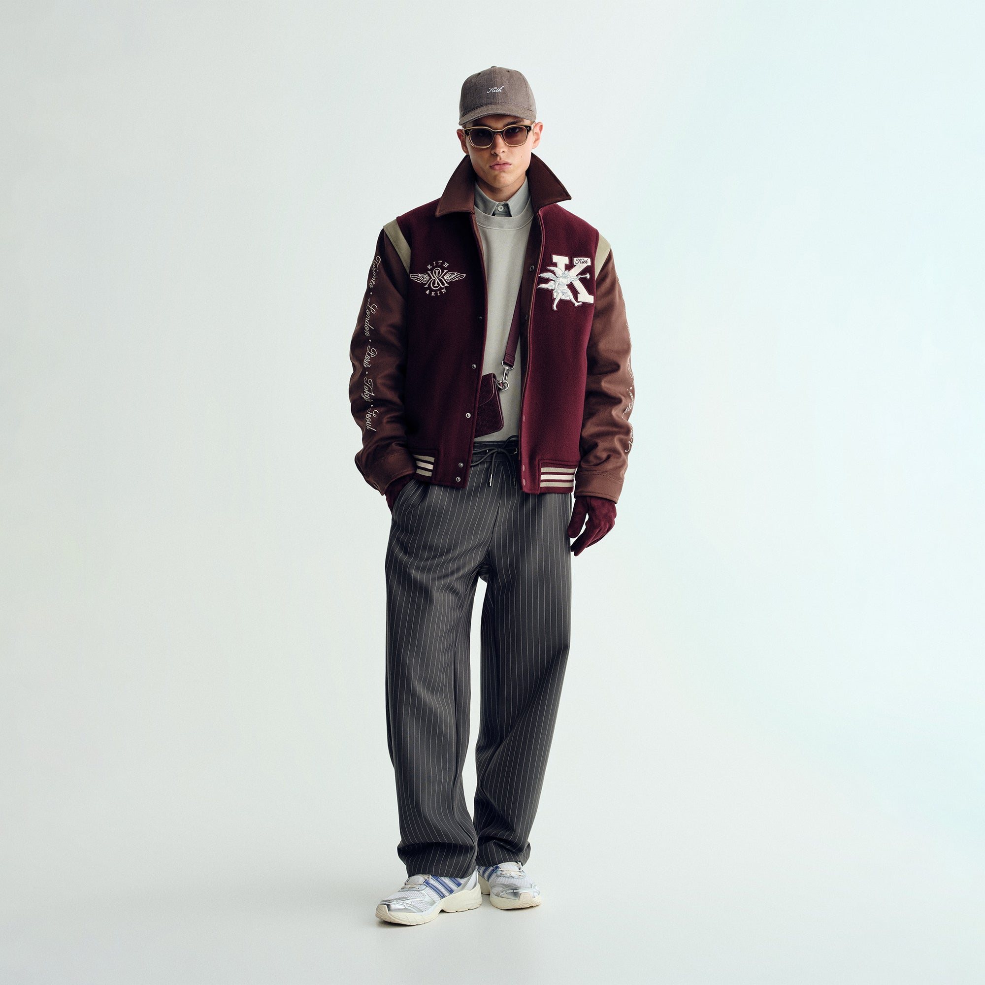 Kith Wool & Microsuede Varsity Jacket - Magma – Kith Europe