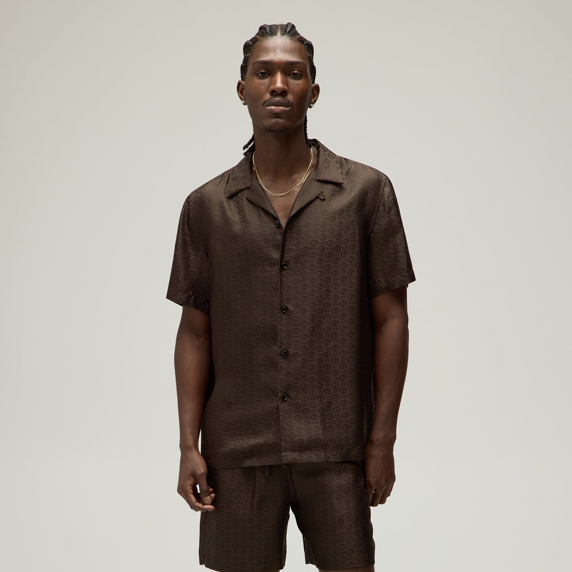 Giorgio Armani & Kith Monogram Short Sleeve Thompson Camp Collar Shirt - Kindling PH