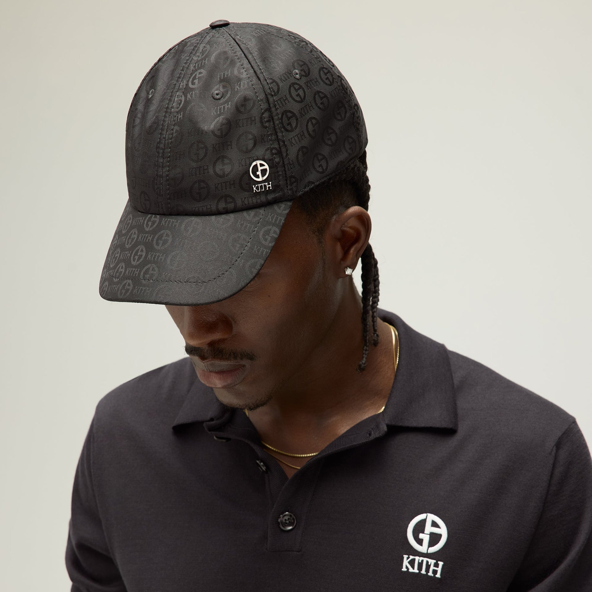 Giorgio Armani & Kith Midweight Jacquard Silk Classic Cap - Black PH