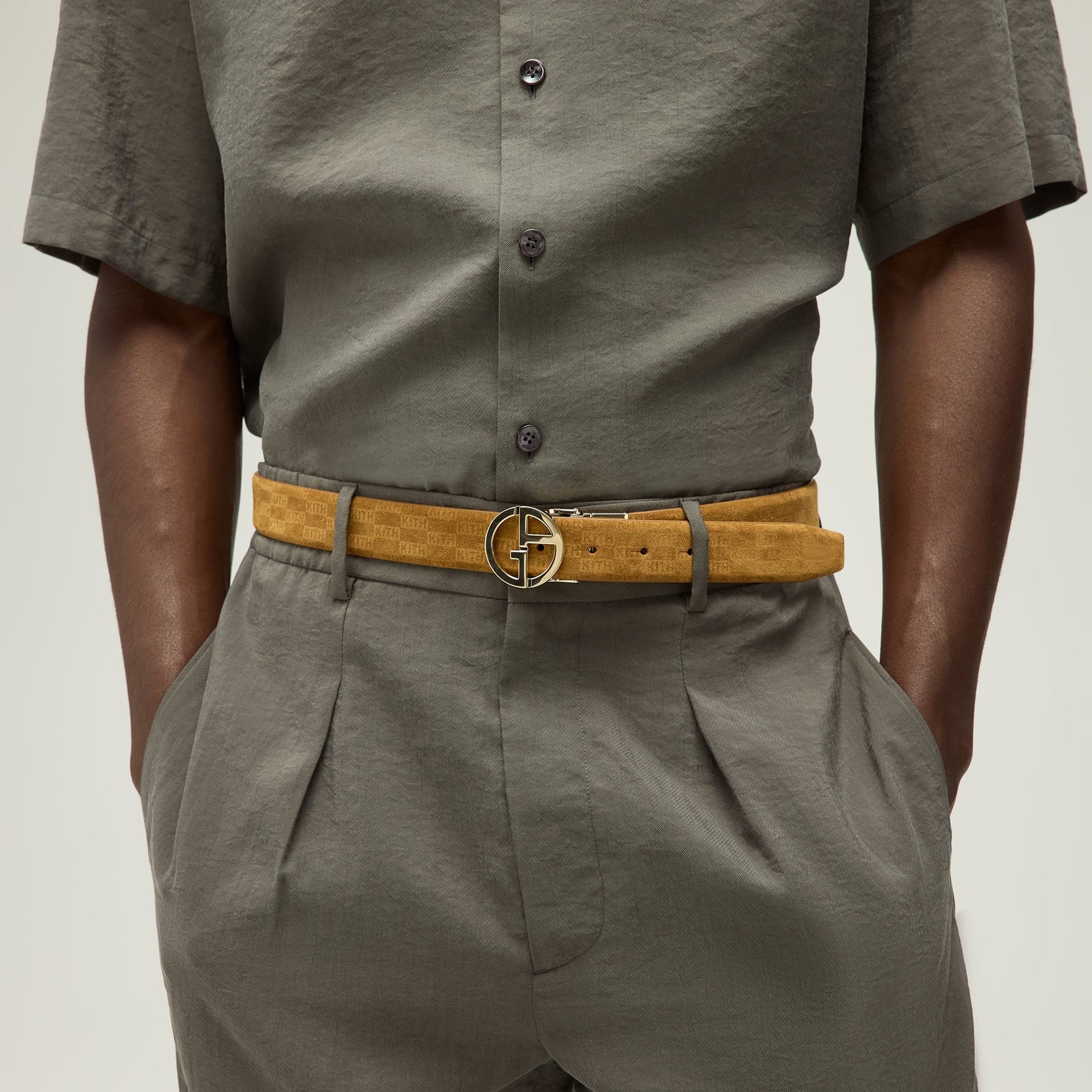 Giorgio Armani & Kith Reversible Suede Belt - Tan PH