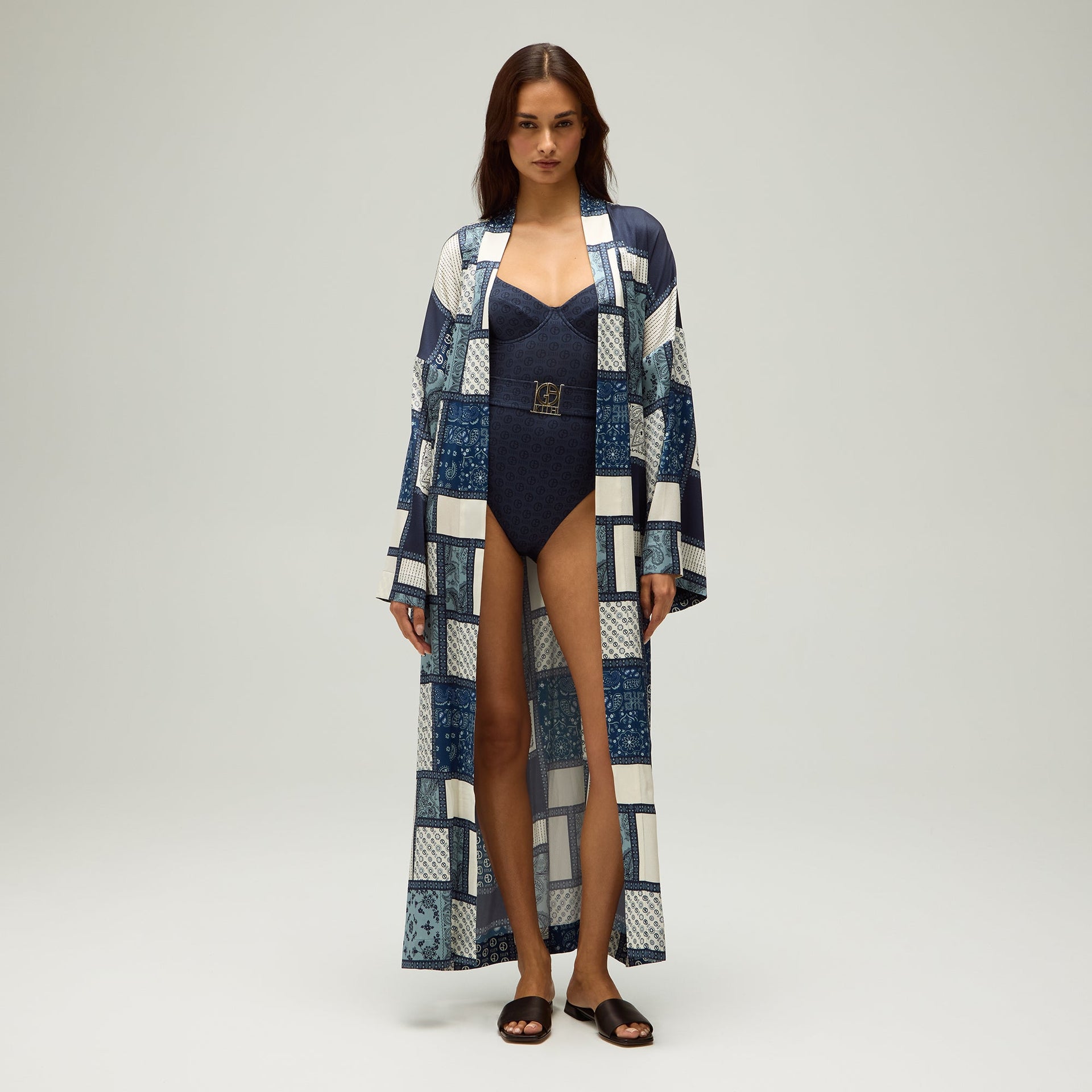 Giorgio Armani & Kith Women Hammered Silk Kimono - Nocturnal