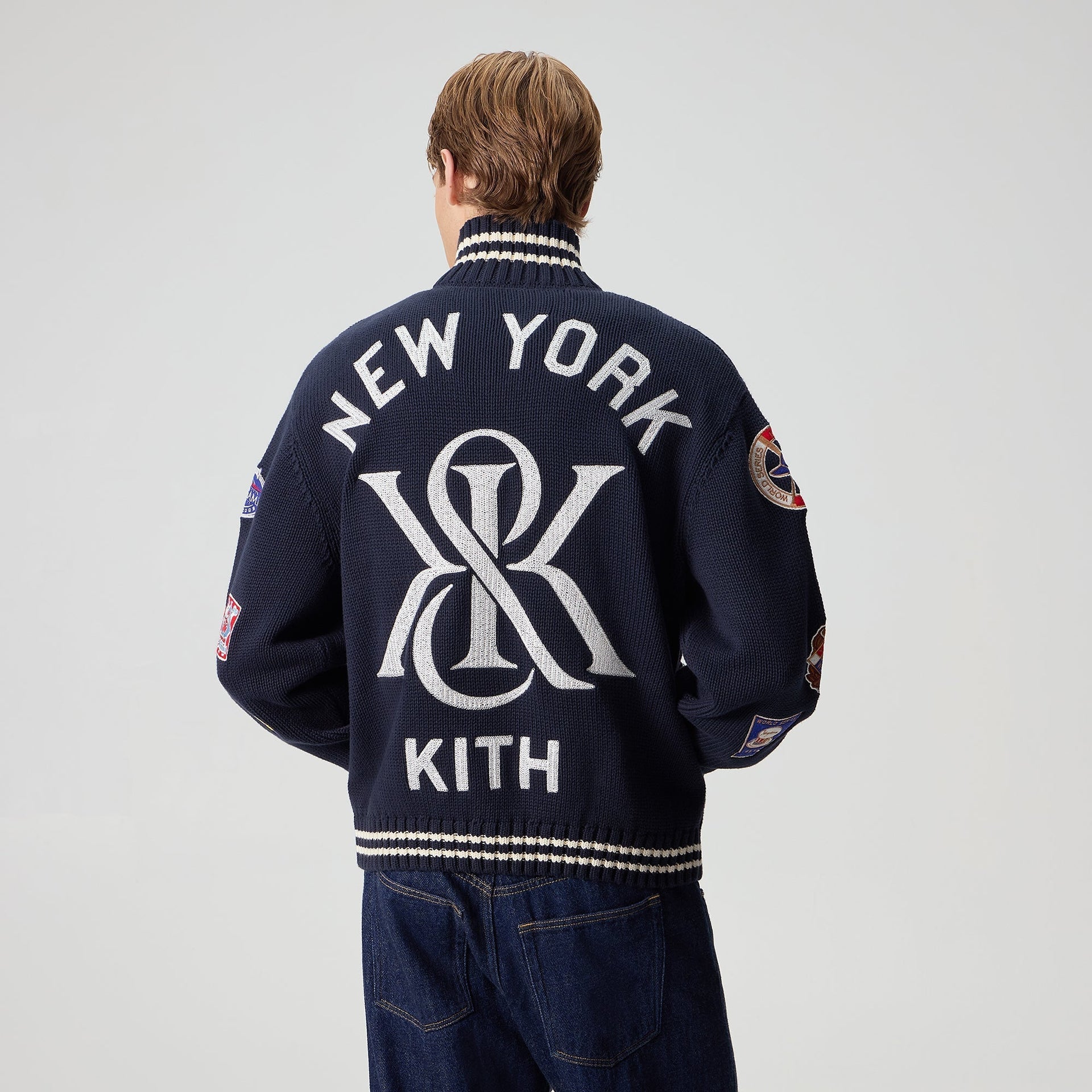 Kith for the New York Yankees All-Over Embroidered Wyona Full Zip - Nocturnal - PH