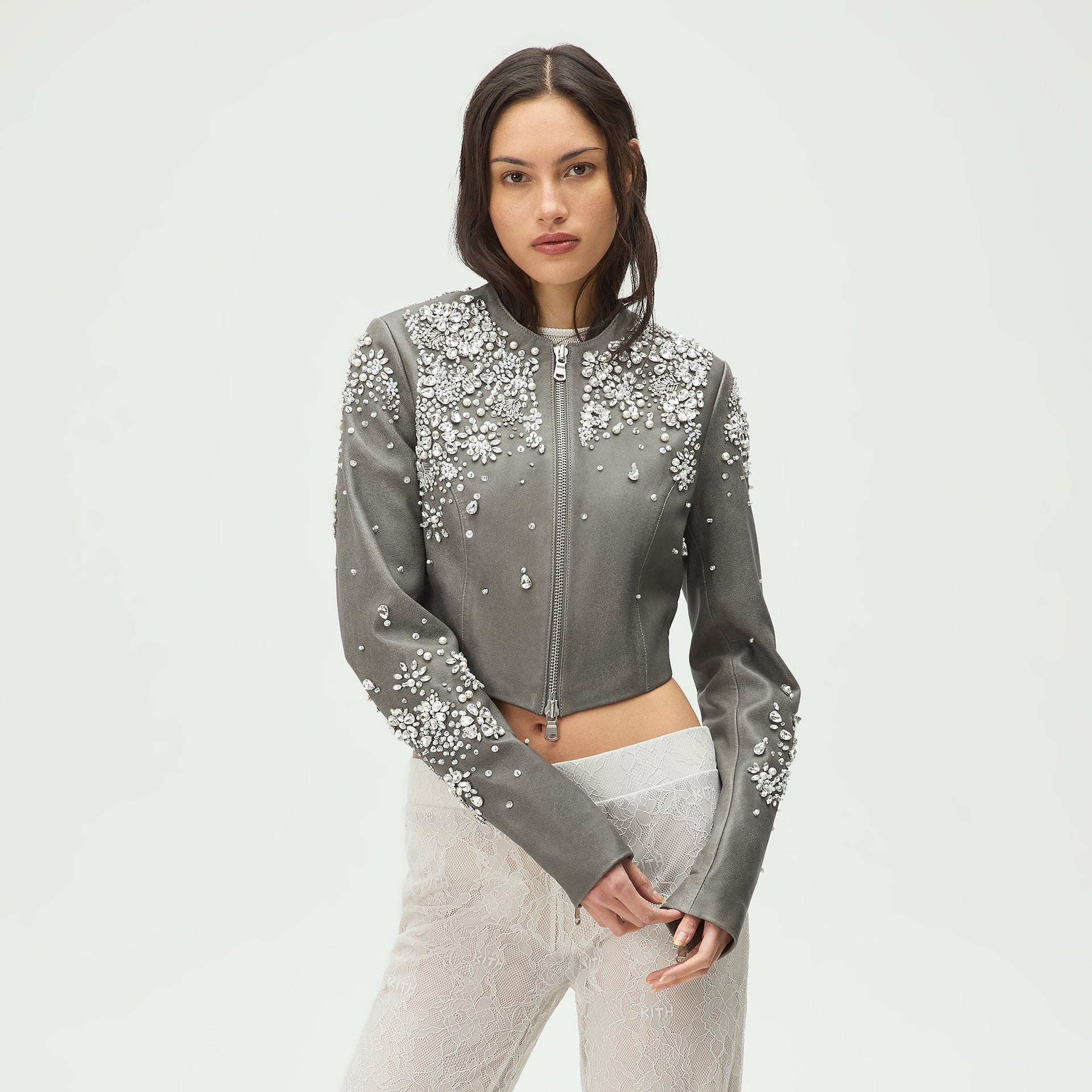 Lisa for Kith Women Brei Embellished Bolero Jacket - Tin