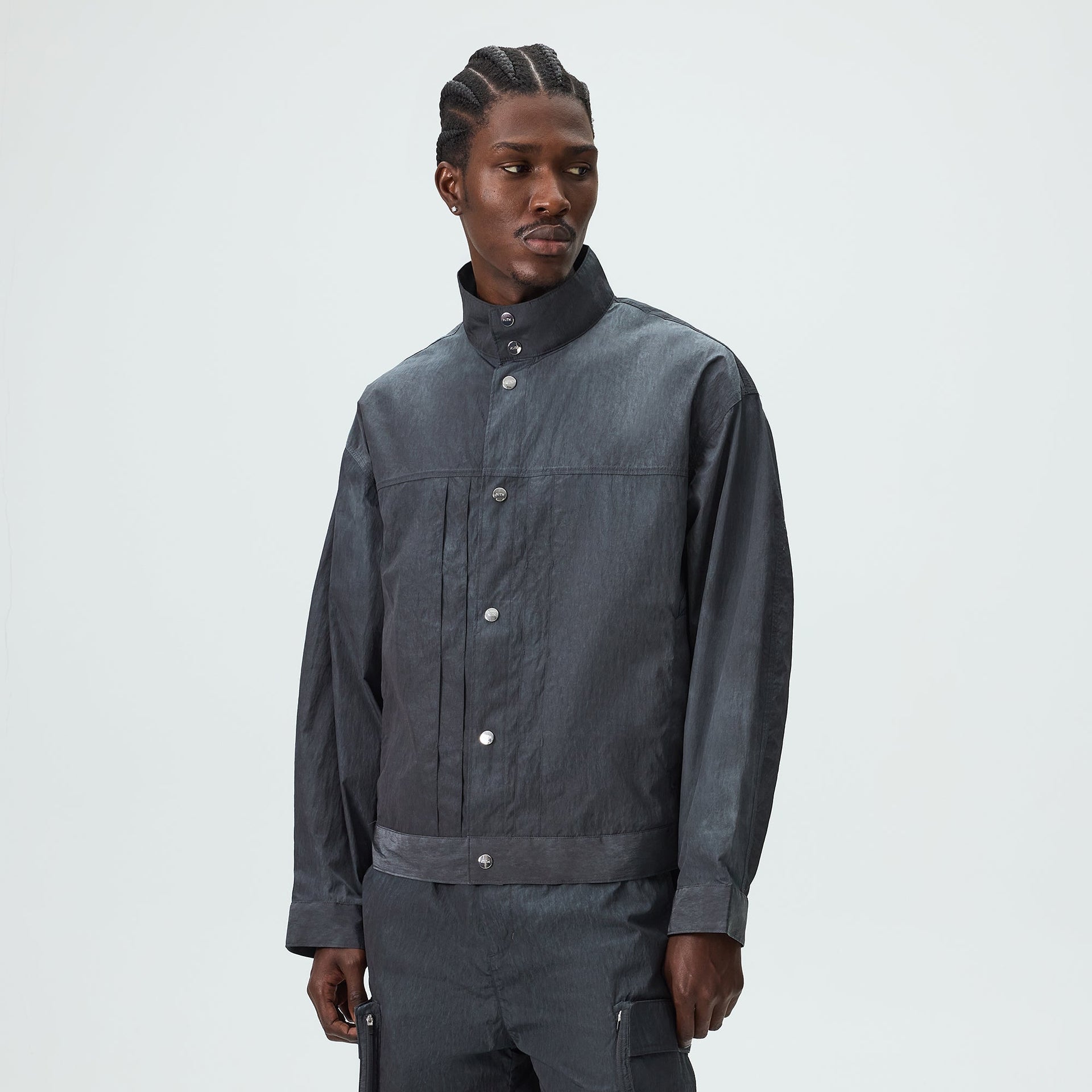 Kith Garment Dyed Wrinkle Nylon Alonzo Tech Jacket - Thunder