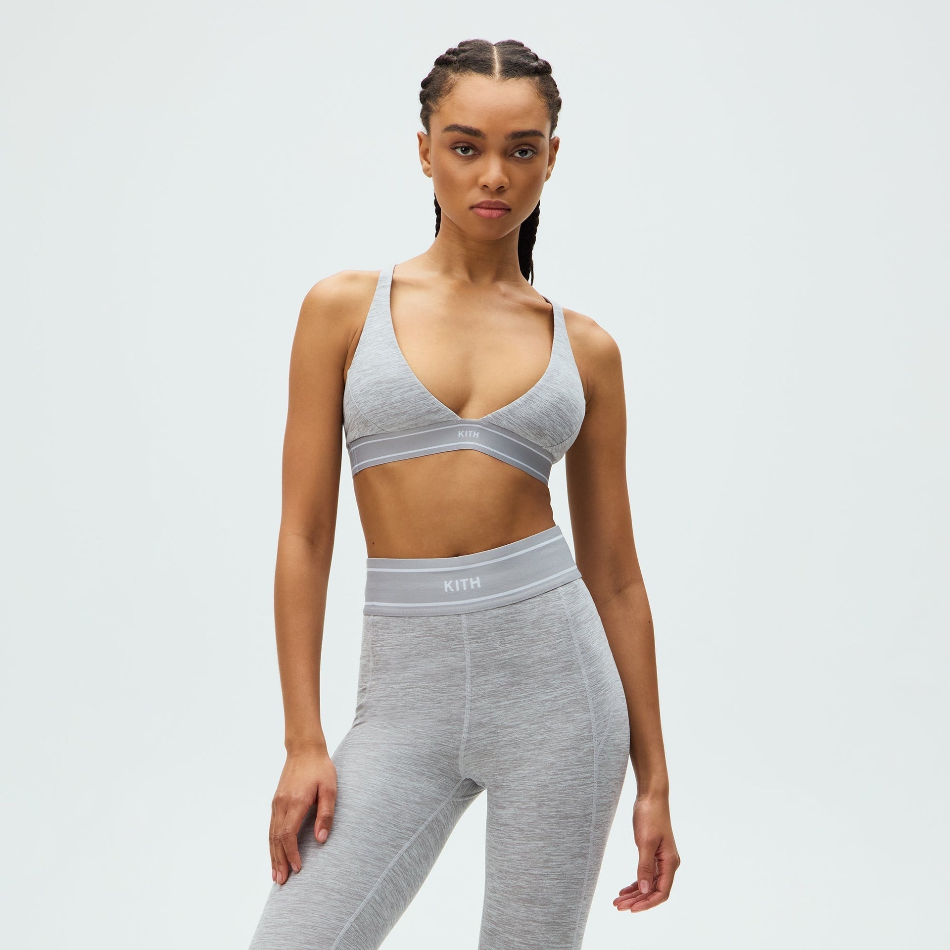 Kith Women Cay Plunge Active Bra - Cool Heather Grey - PH