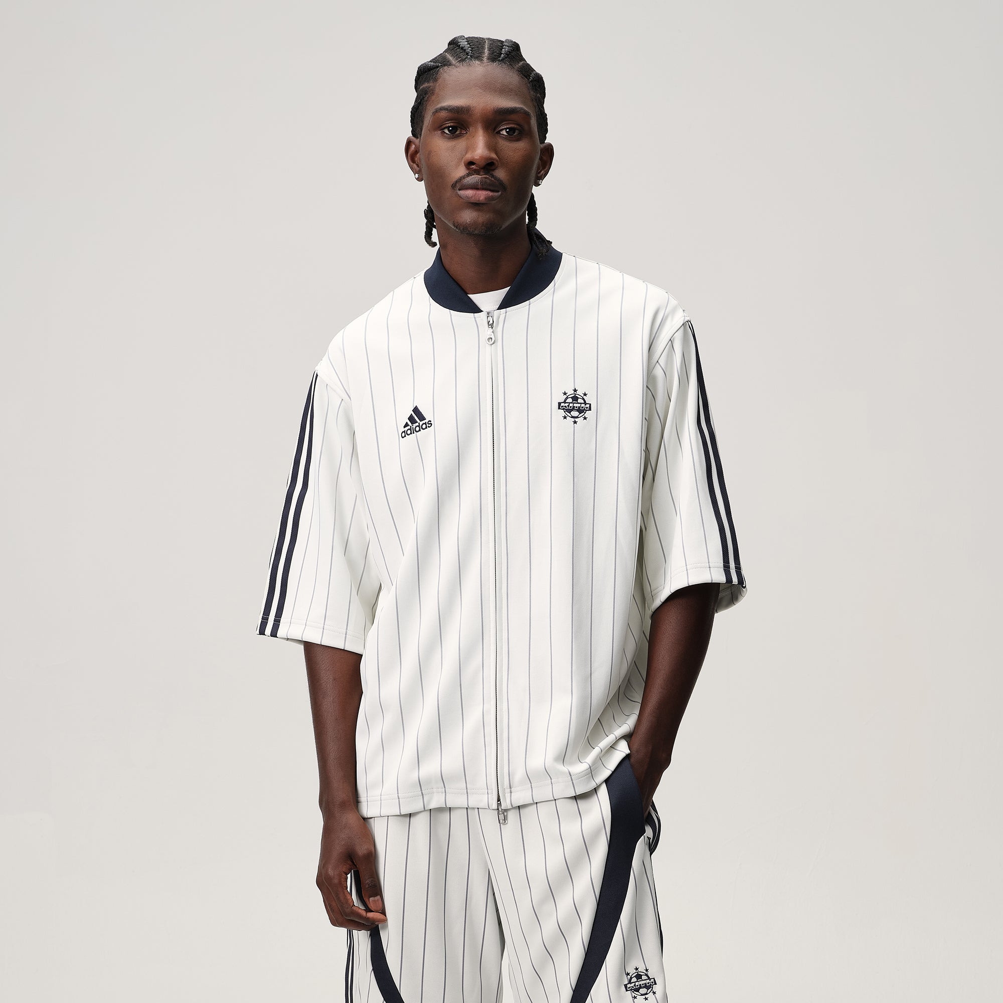 Kith for adidas Football Pinstripe Jersey - White – Kith Europe