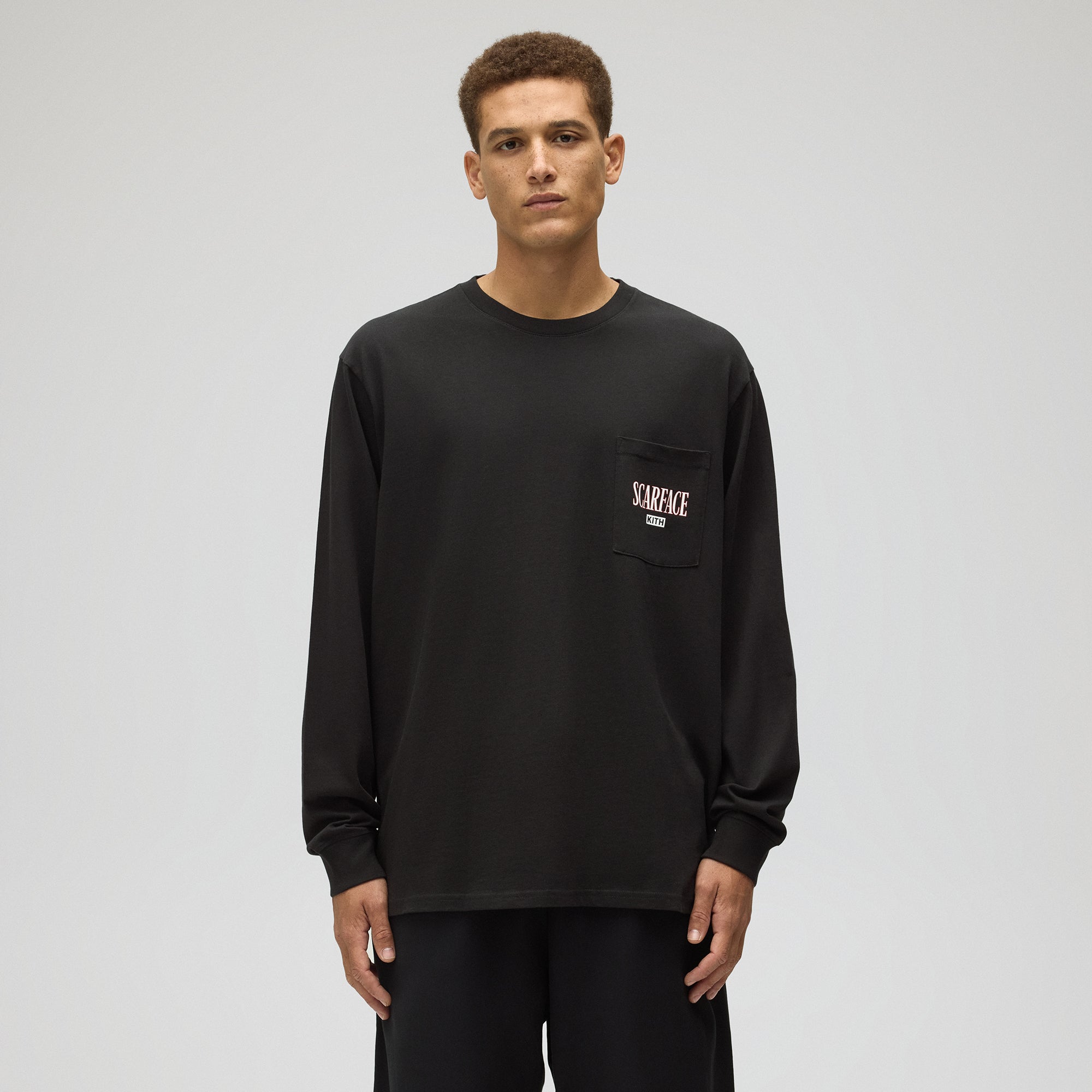 Kith for Scarface Statue Long Sleeve Pocket Tee - Black – Kith Europe