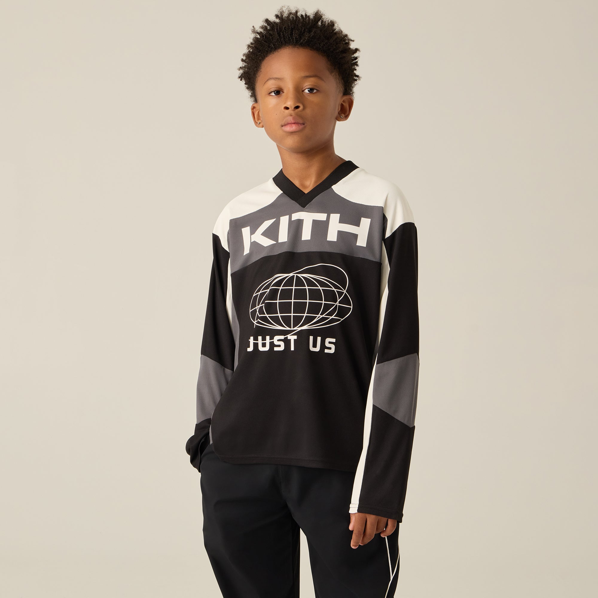 Kith Kids Just Us Blocked Malik Jersey - Black – Kith Europe