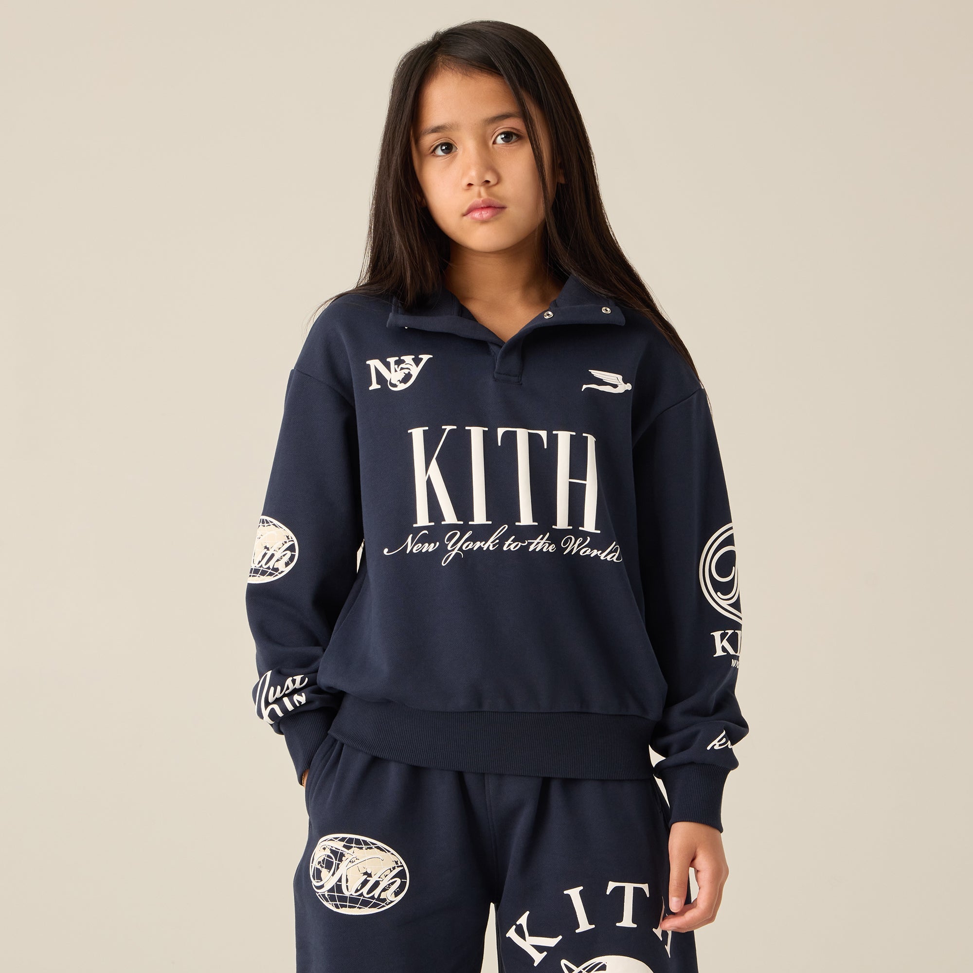 Kith Kids Logo Hunter Pullover - Nocturnal – Kith Europe