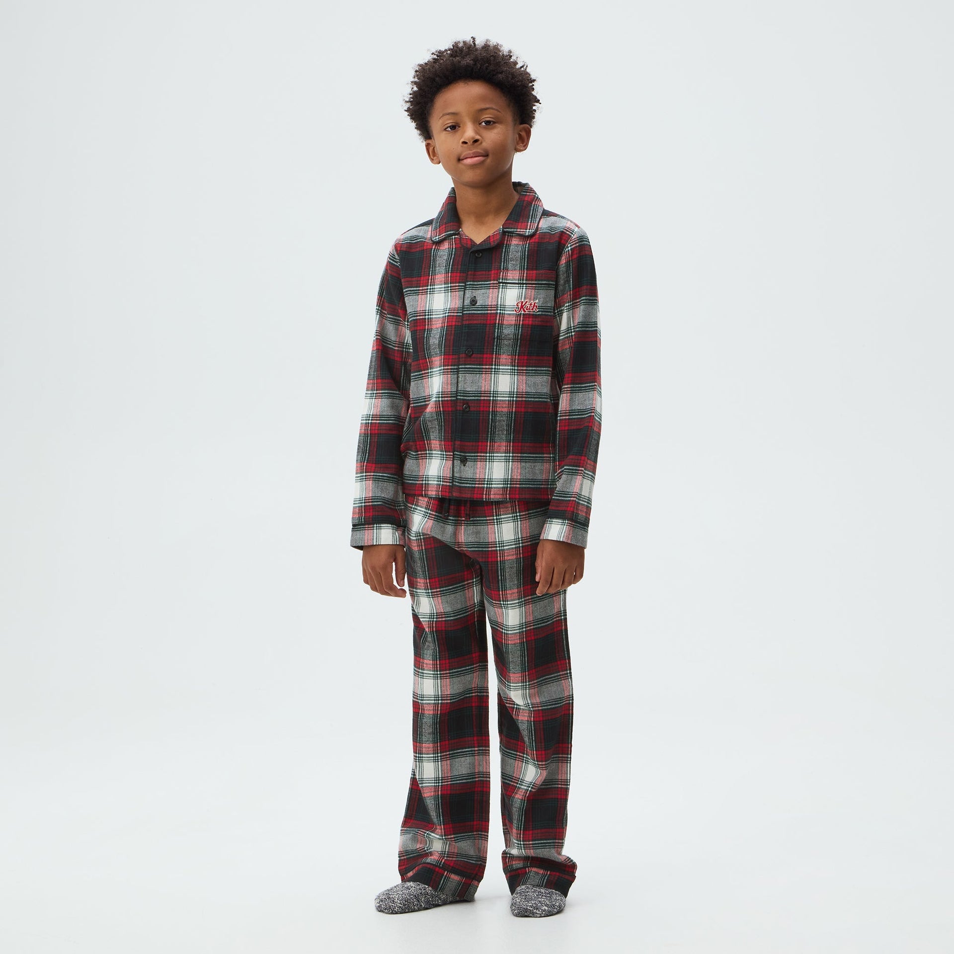 Kithmas Kids Plaid Lounge Set - Black