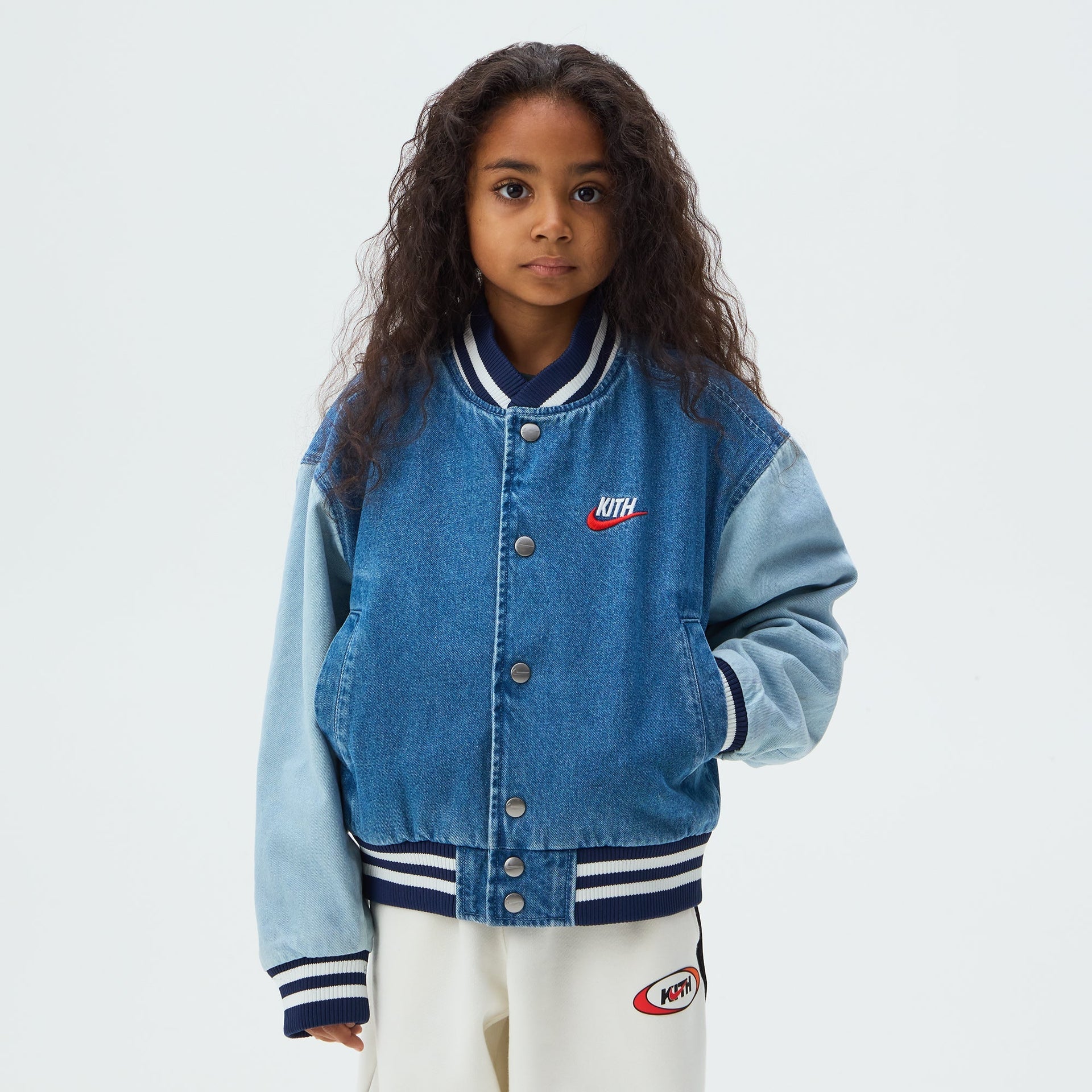Kith Kids for Nike Denim Varsity Jacket - Mystic Navy - PH