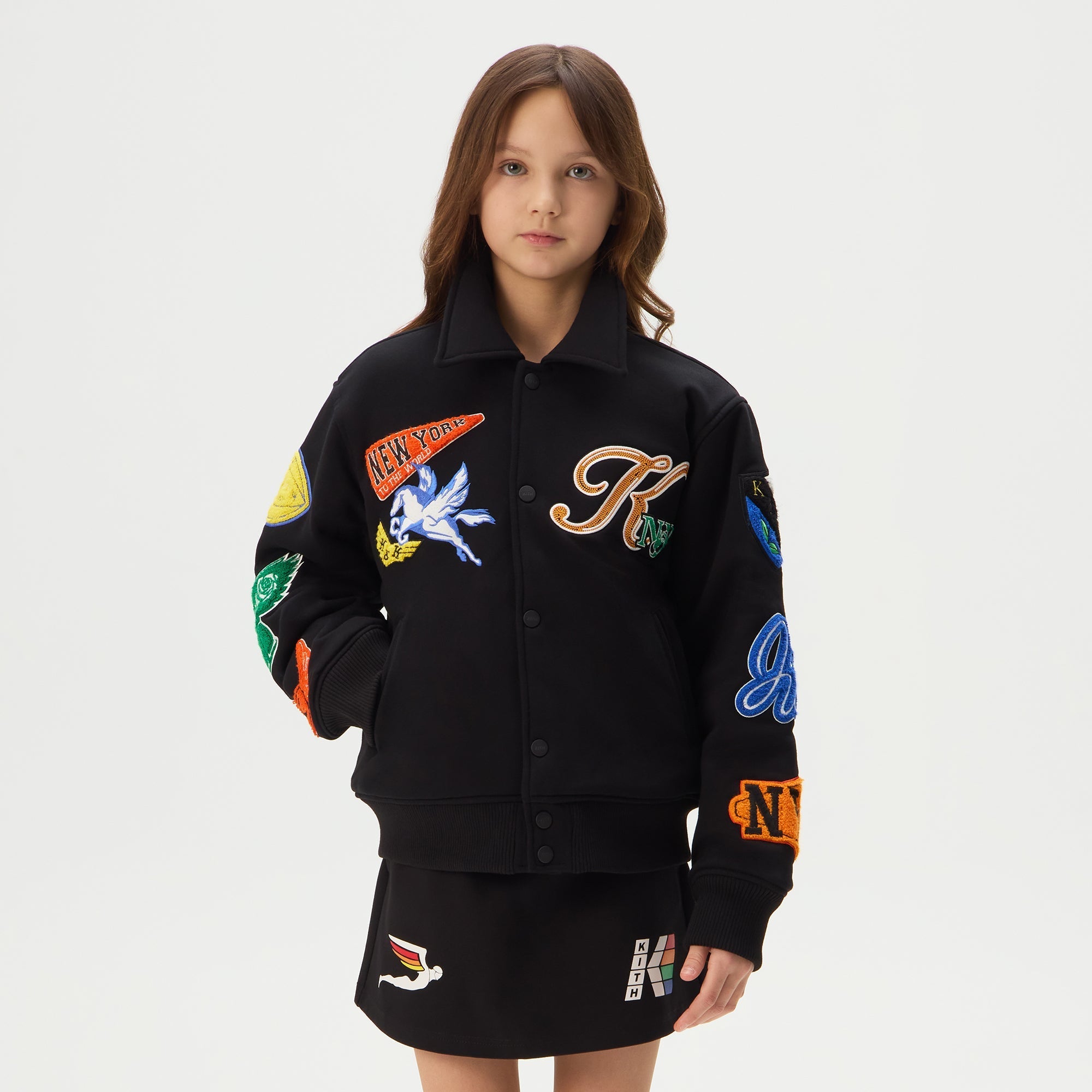 Kith Kids NY to The World Varsity Coaches Jacket - Black – Kith Europe