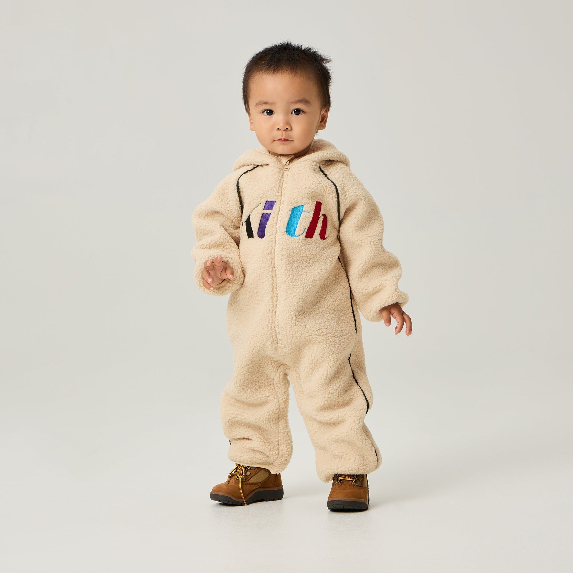 Kith Baby Logo Sherpa Coverall - Oat