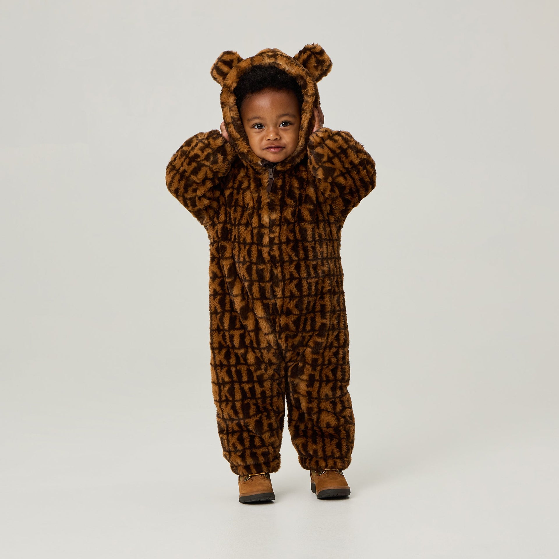 Kith Baby Faux Fur Monogram Teddy Coverall - Legacy
