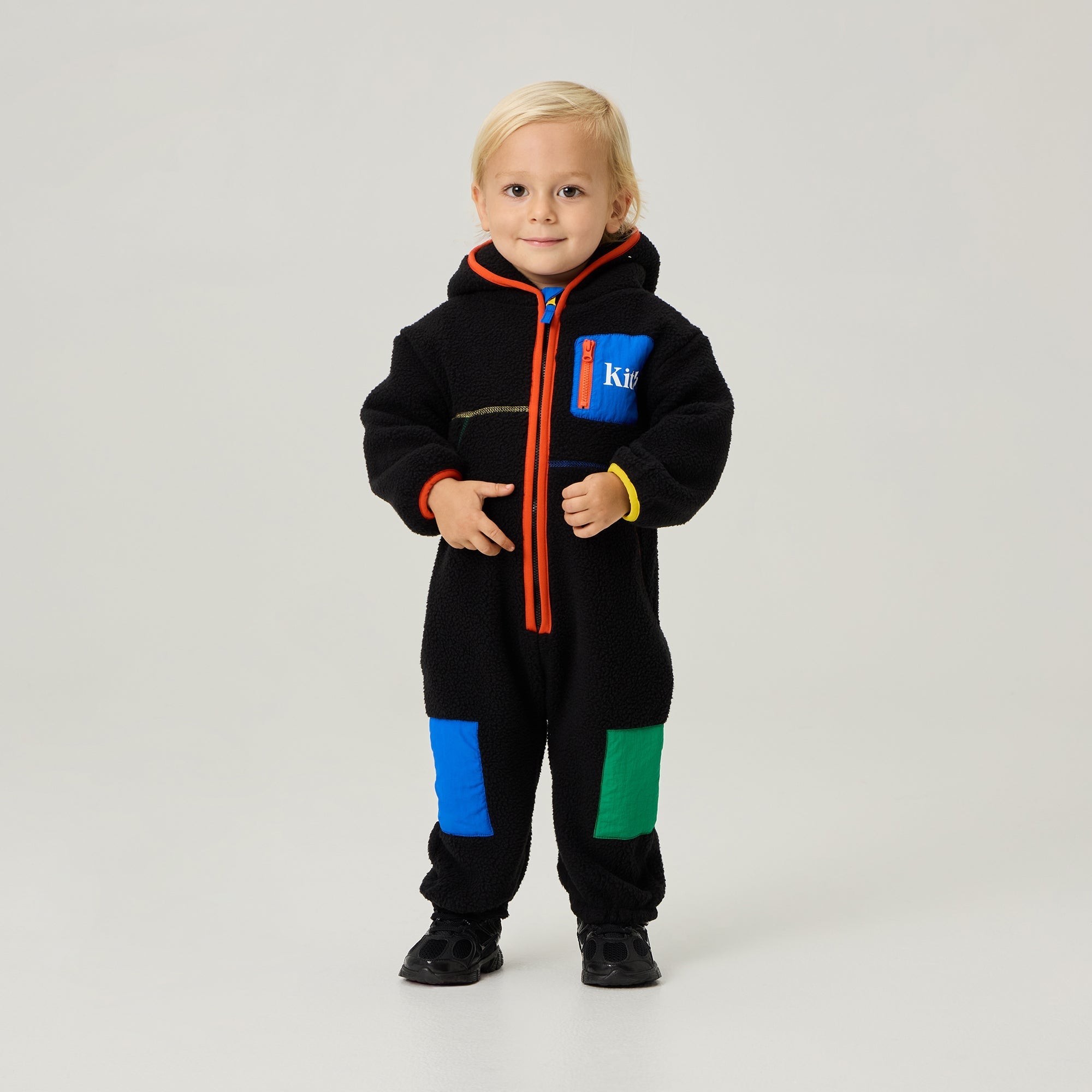 Kith Baby Color-Block Sherpa Antony Coverall - Black – Kith Europe