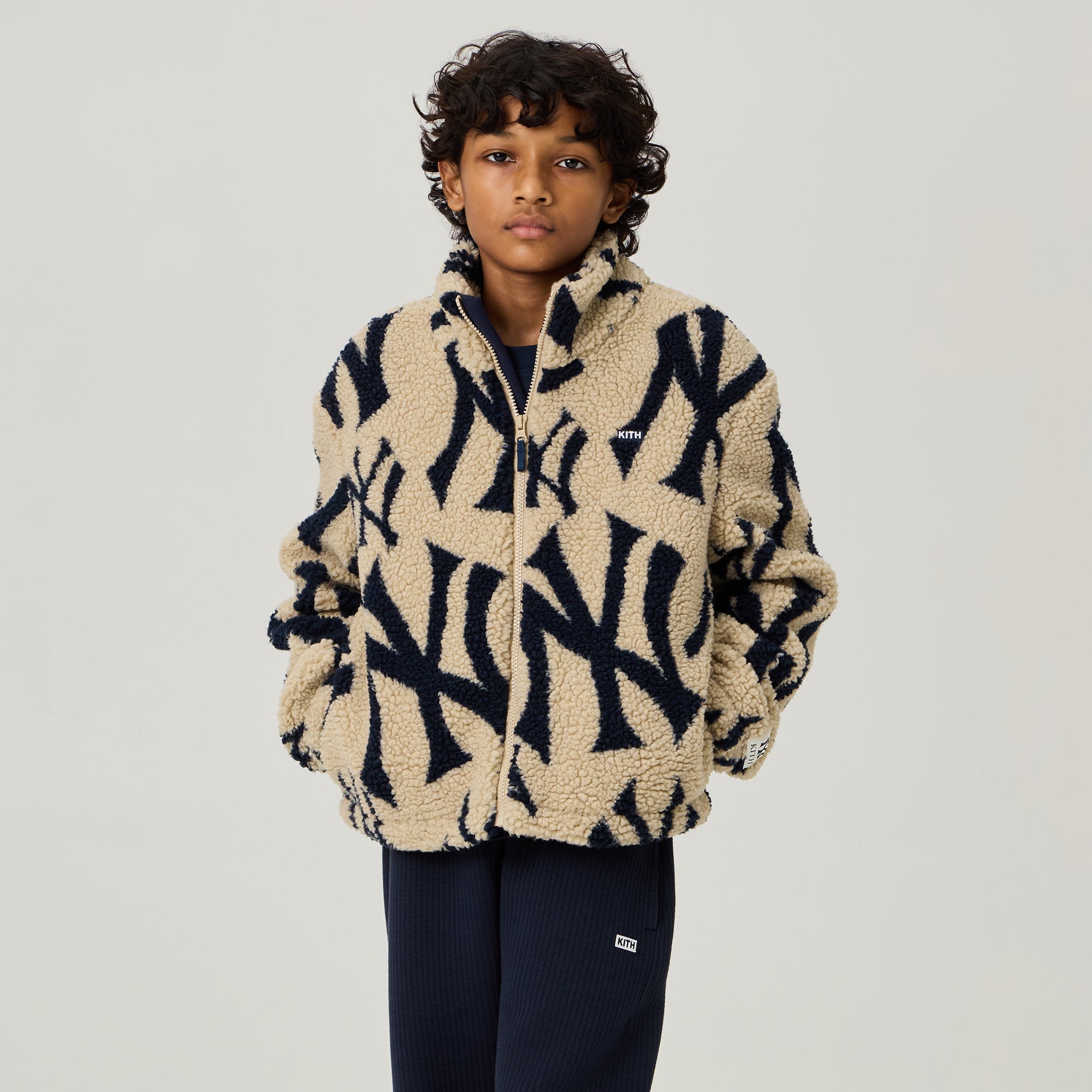 Kith Kids for the New York Yankees Lloyd Sherpa Jacket - Canvas