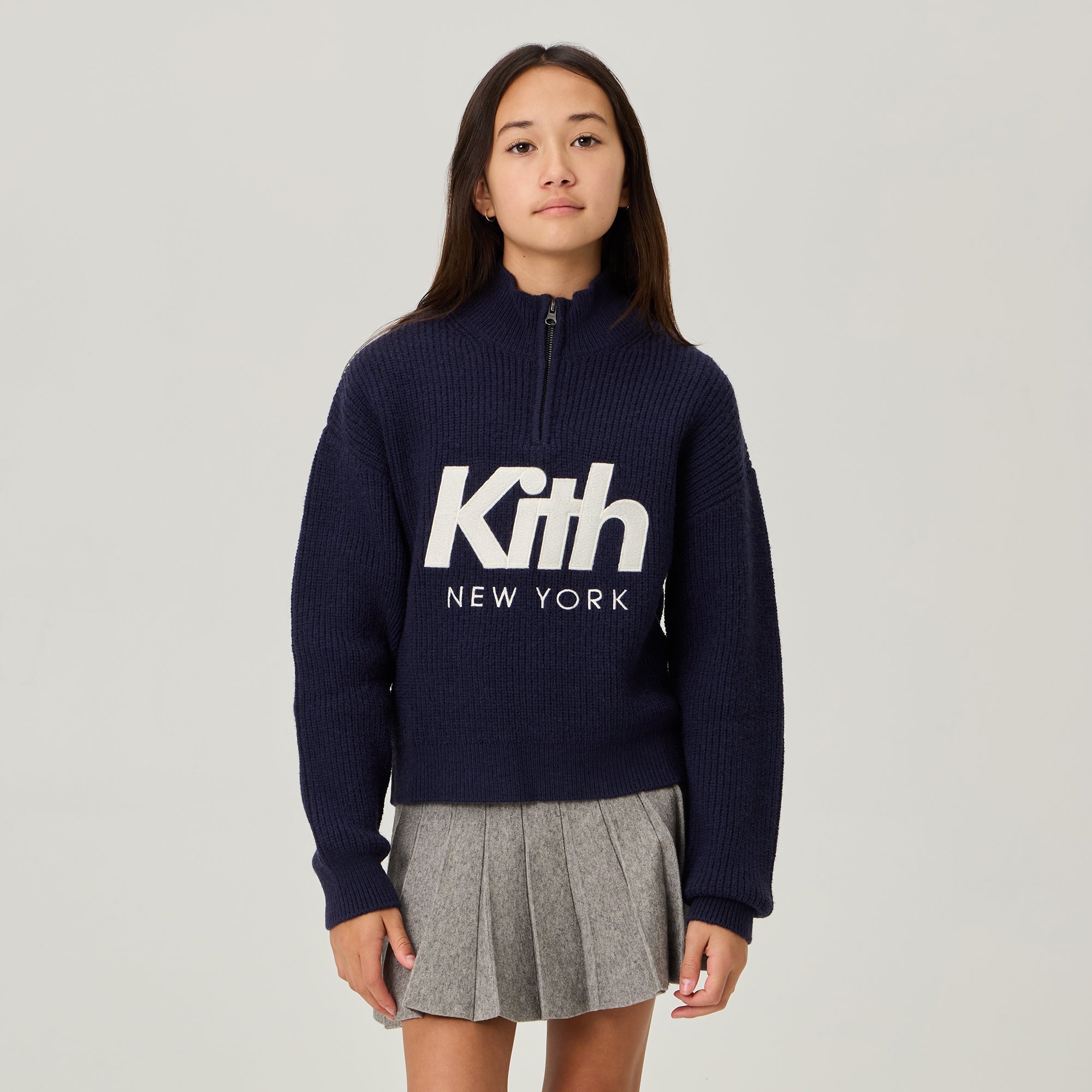 Kith Kids Sweater Rib Hunter Quarter Zip - Nocturnal – Kith Europe