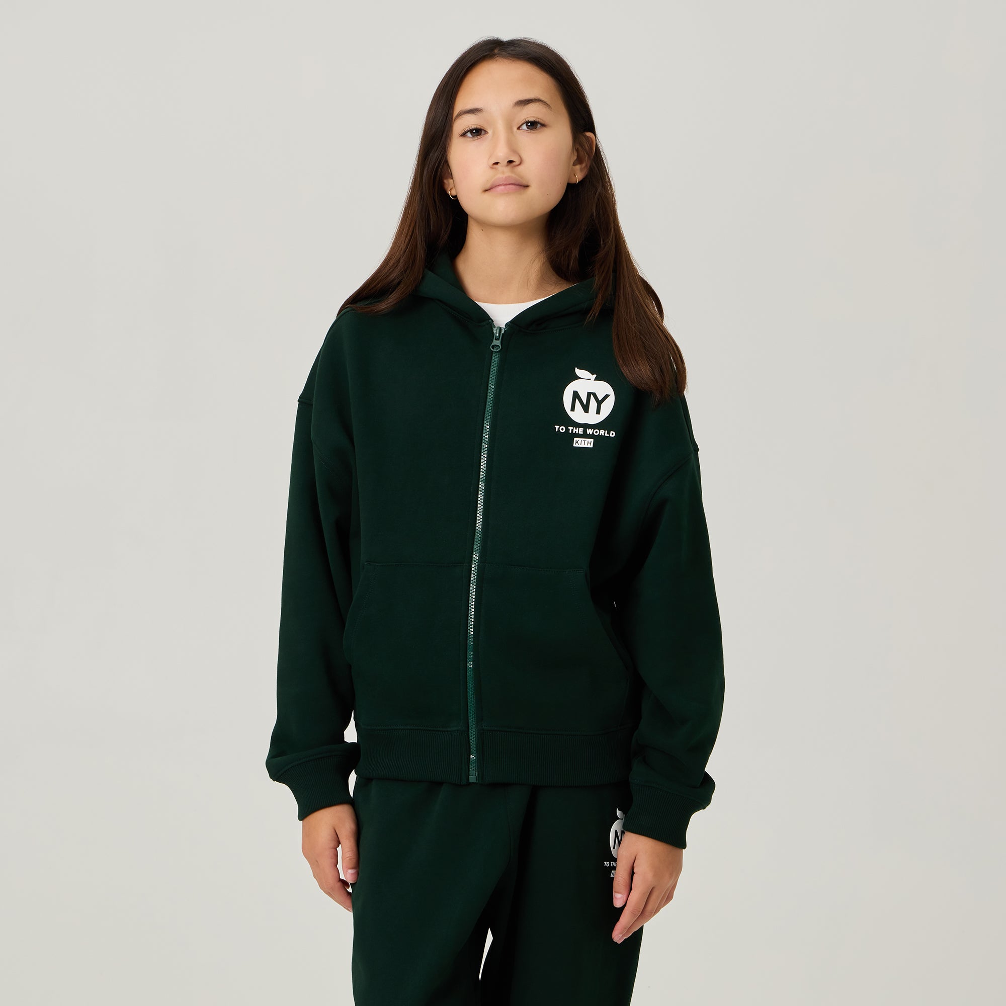 Kith Kids Logo Zip Nelson Hoodie - Stadium – Kith Europe