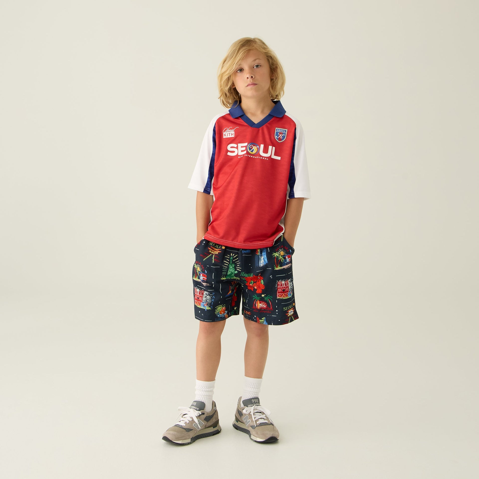 Kith Kids Seoul Soccer Top - Cherry Bomb