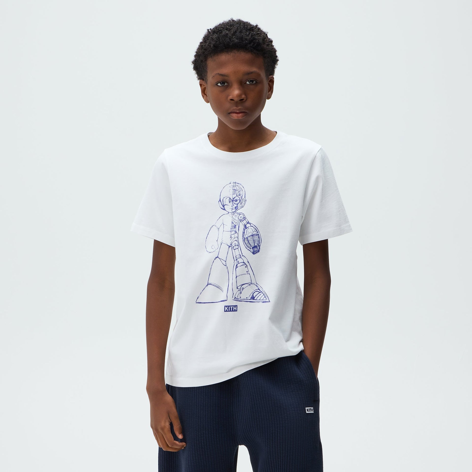 Capcom | Kith Kids Mega Man Sketch Vintage Tee - White
