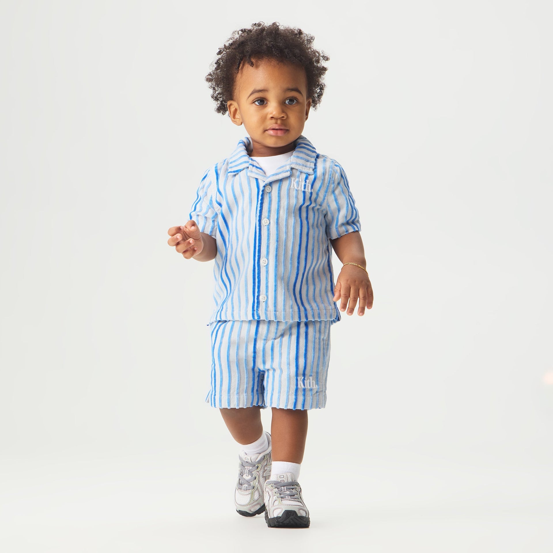 Kith Baby Chenille Stripe Thompson Camp Shirt - Cornflower