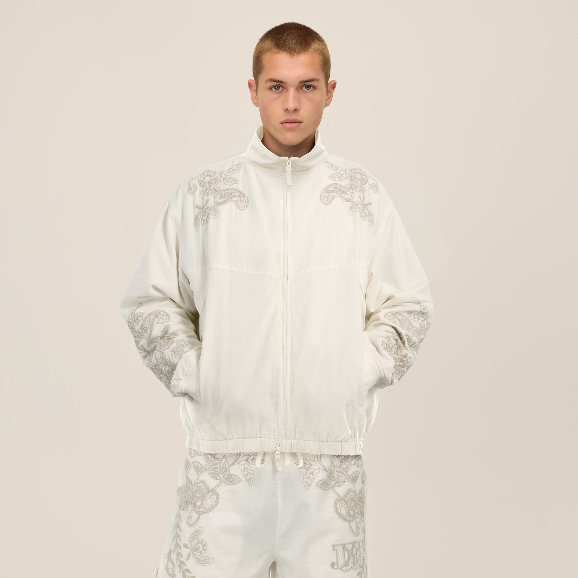 Kith for Wilson Embroidered Mesh Track Jacket - White PH