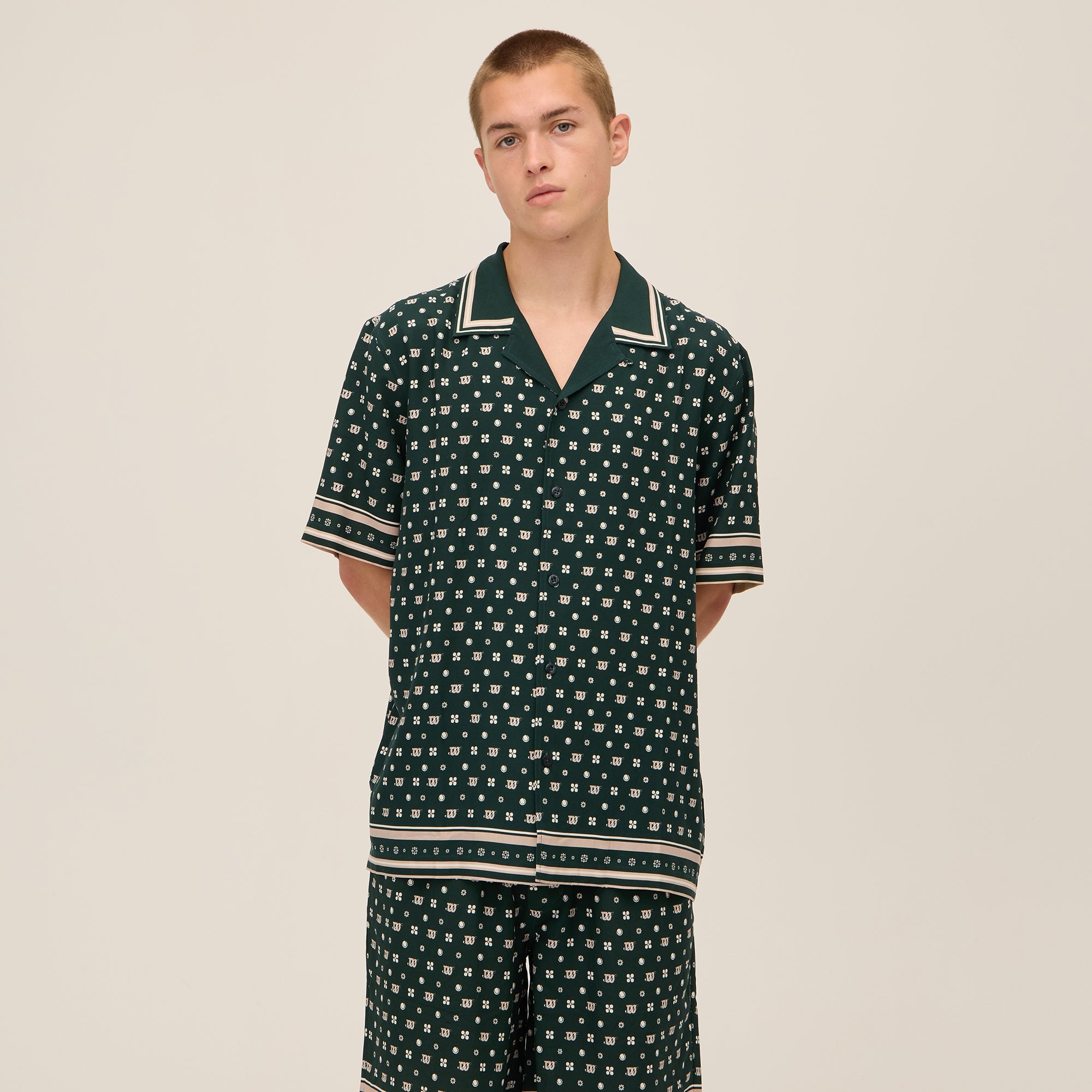 Kith for Wilson Silk Lyocell Thompson Camp Collar Shirt - Stadium