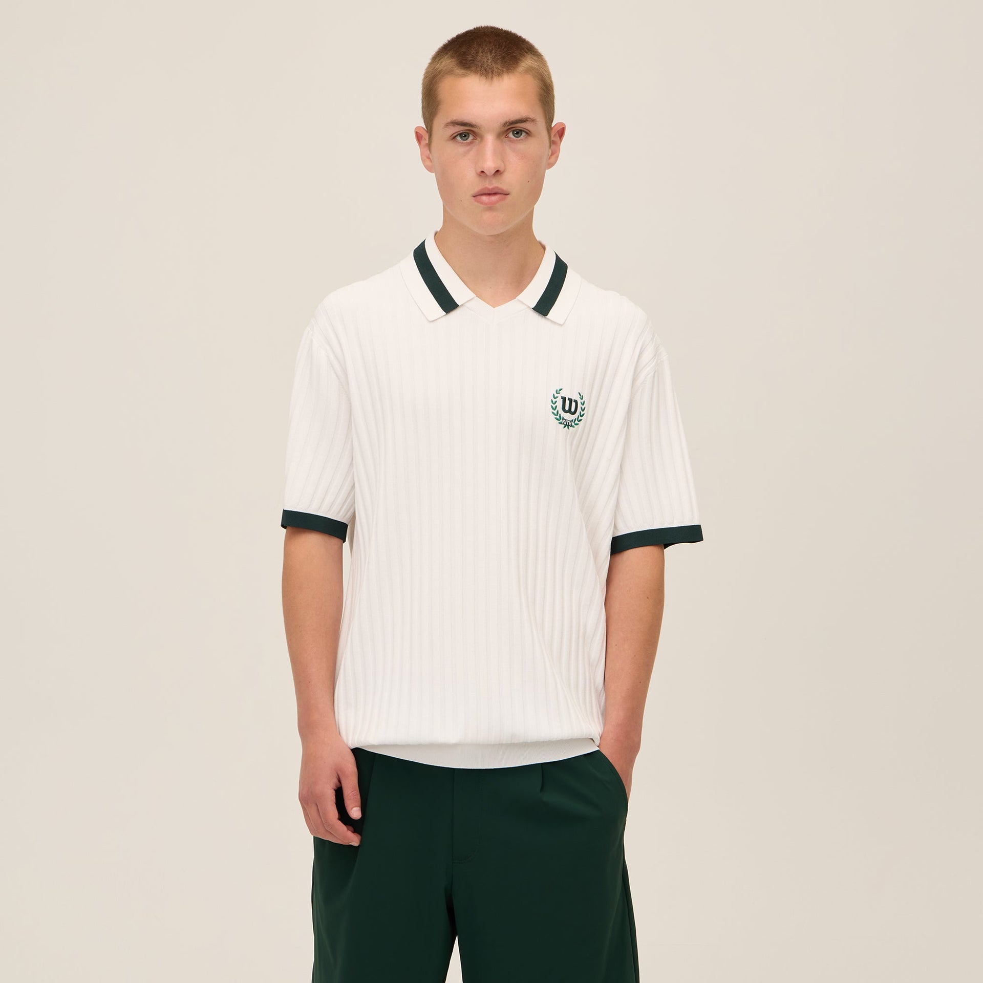 Kith for Wilson V-Neck Polo - White PH