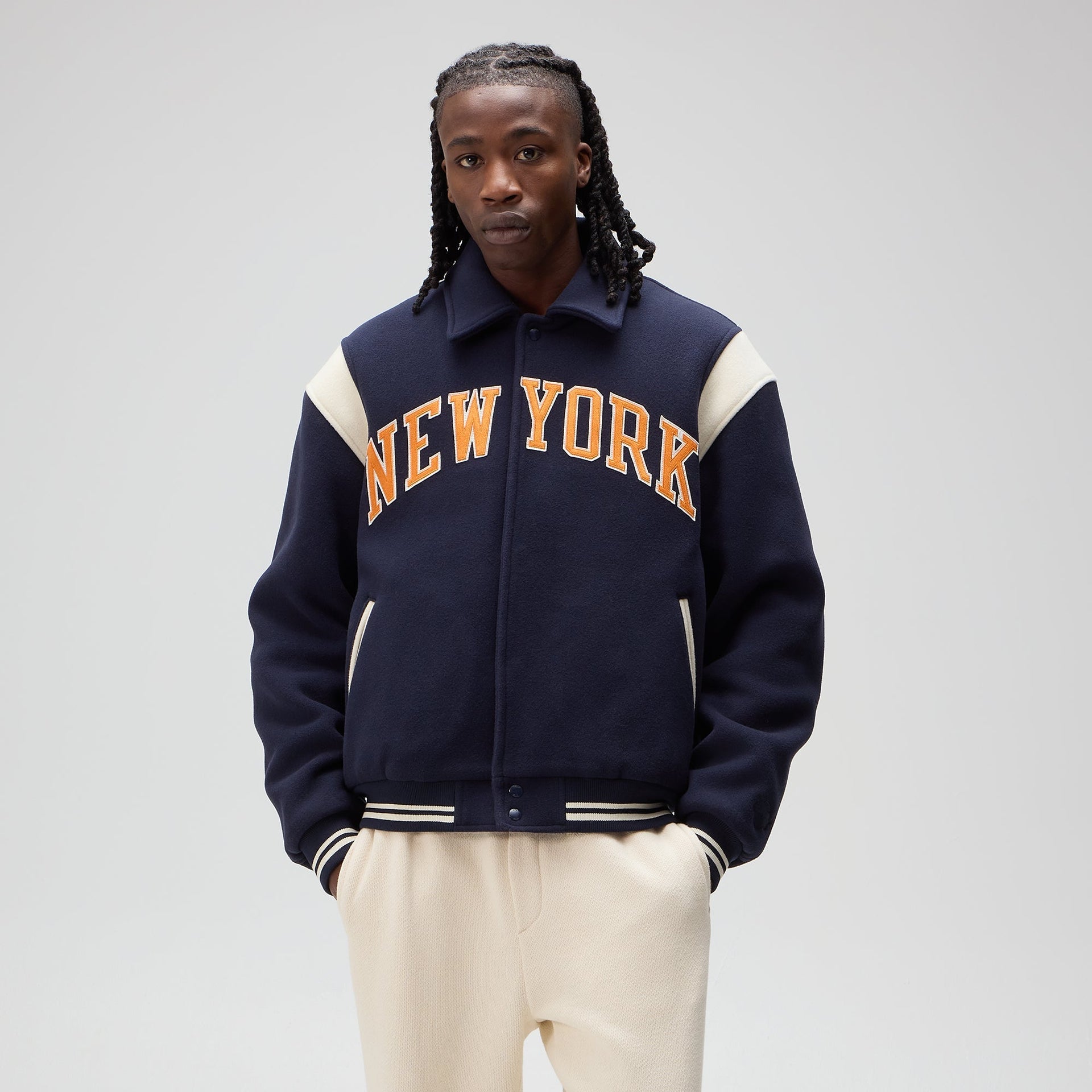 Kith for the New York Knicks Wool Varsity Jacket - Nocturnal