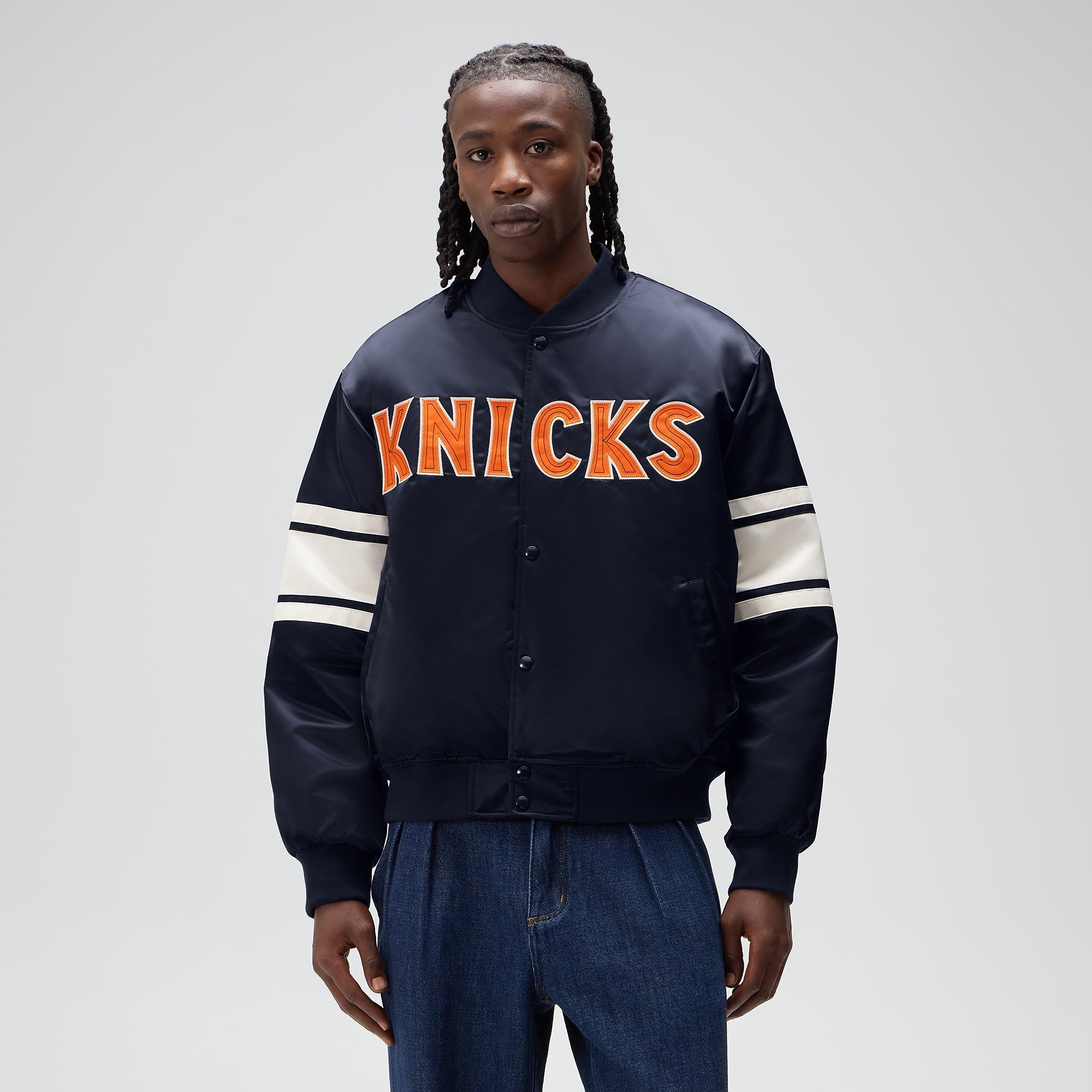 新品未使用14,000円　KITH×New York KNICKS Kith for the New York Knicks Classic Satin Bomber Jacket