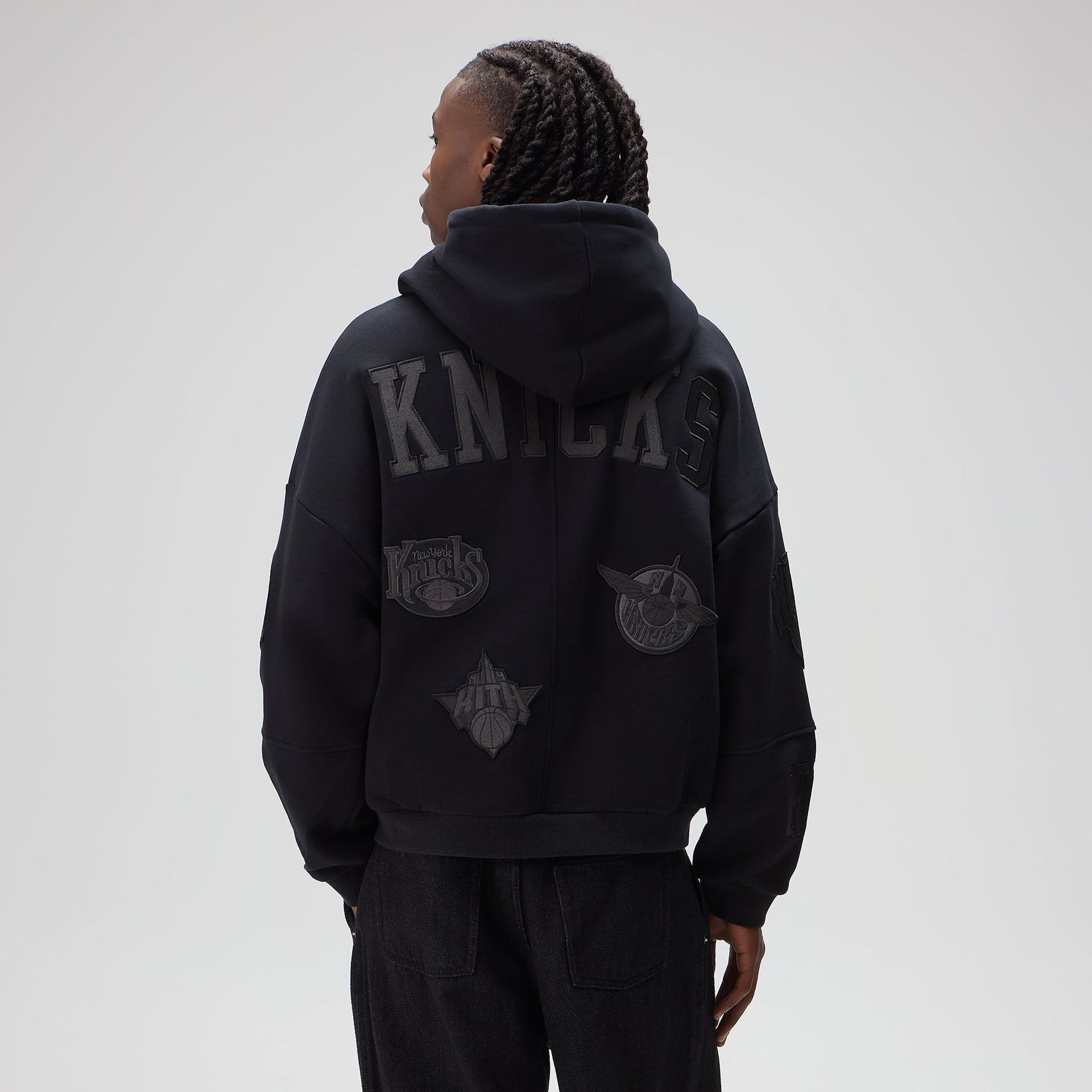 Kith for the New York Knicks Mash Up Braxton Vintage Hoodie - Black