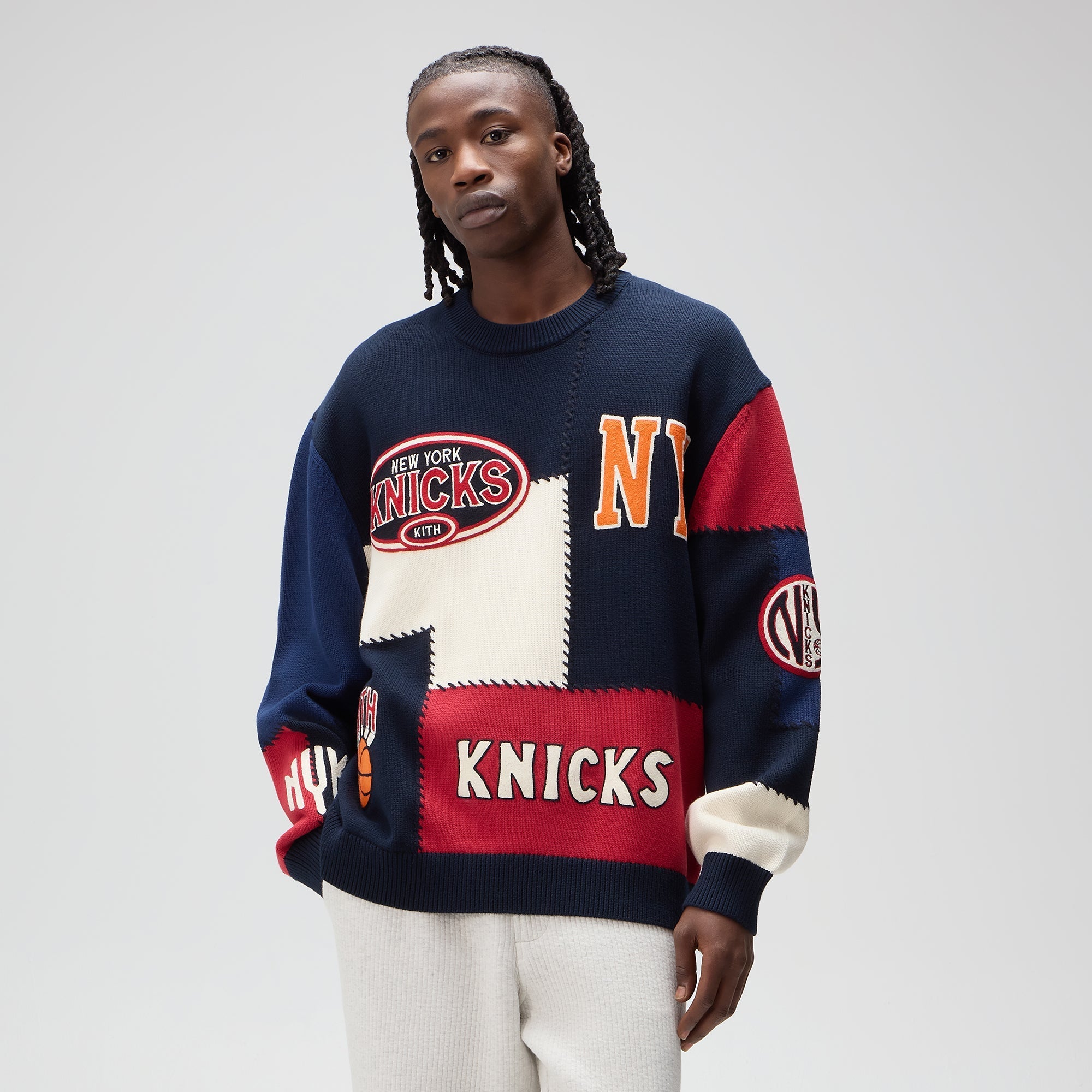 KITH × New York Knicks カーディガン Lサイズ Kith New York Knicks Combo Stitch Cardigan Sandrift Men's - FW22 - US