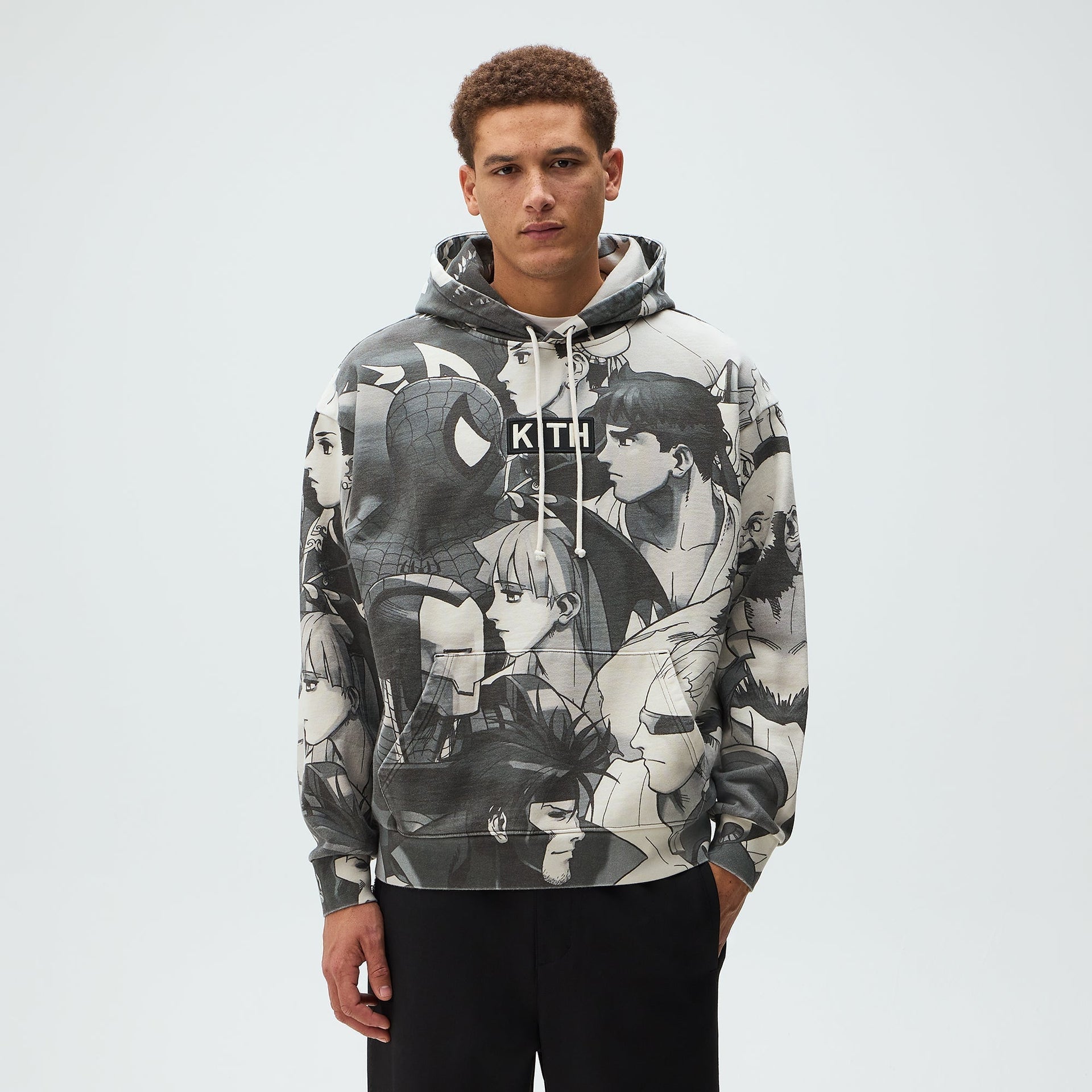 Marvel vs. Capcom | Kith Fighter All-Over Printed Vintage Nelson Hoodie - Sandrift - PH