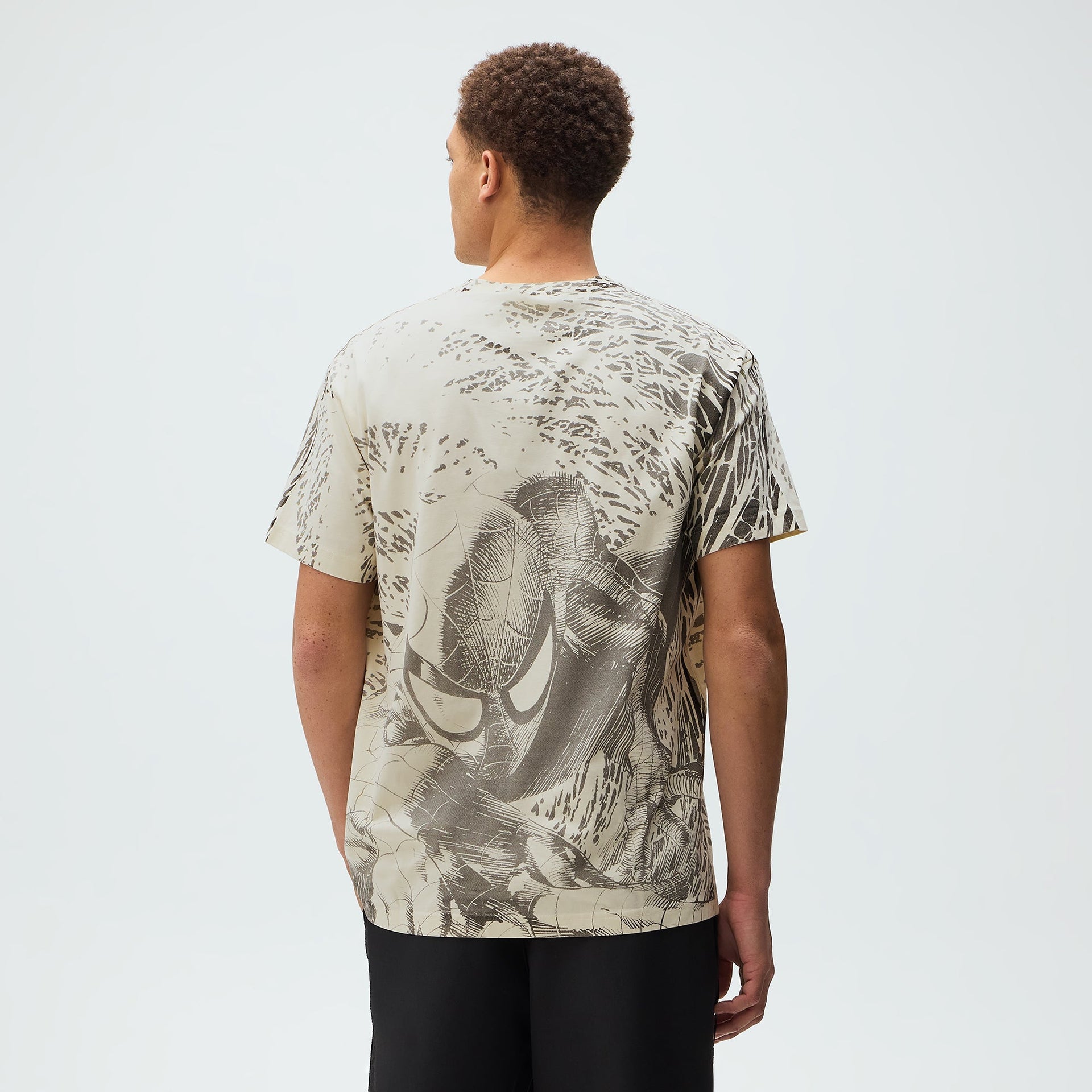 Marvel | Kith Spiderman All-Over Printed Vintage Tee - Black