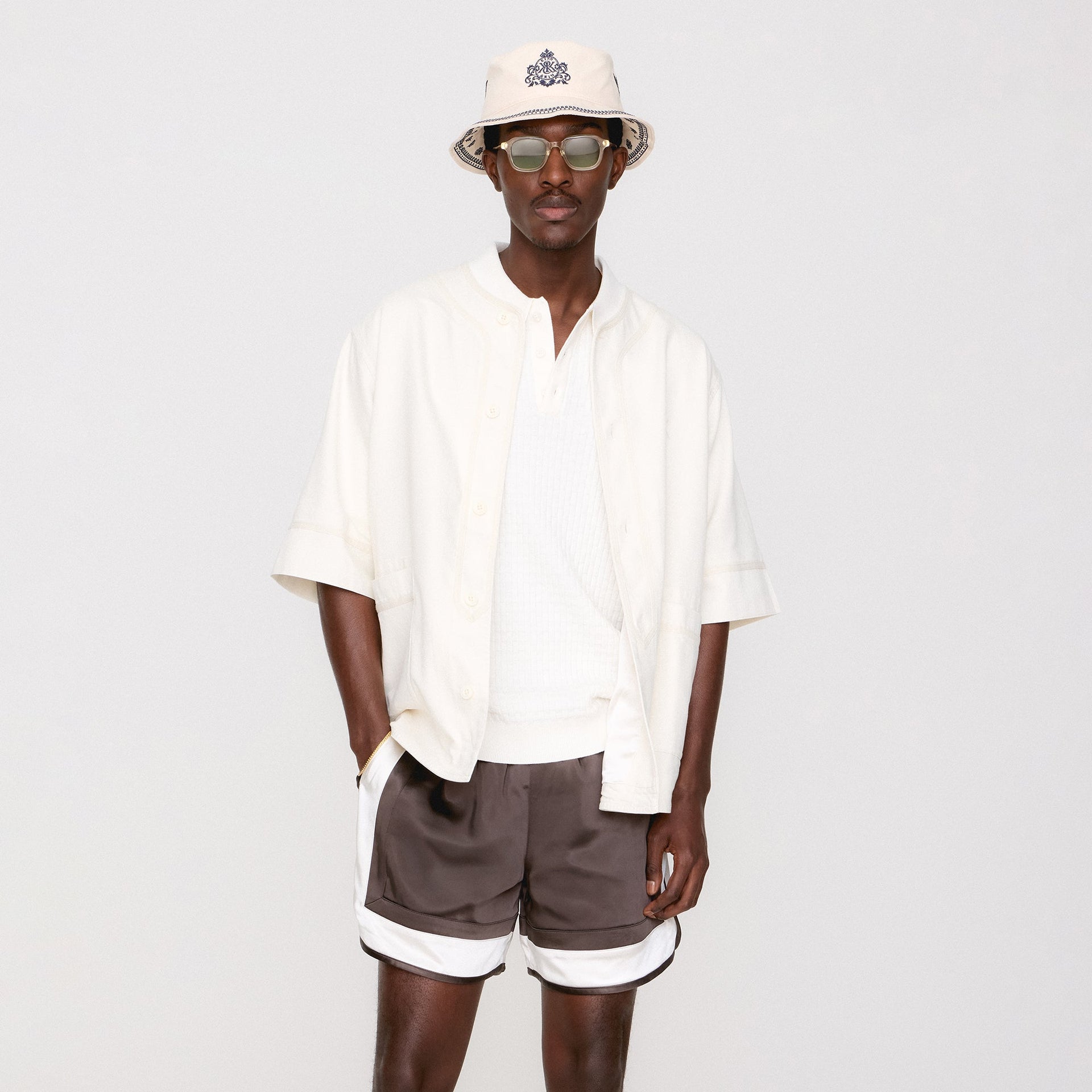 Kith Washed Denim Willis Baseball Shirt - Sandrift