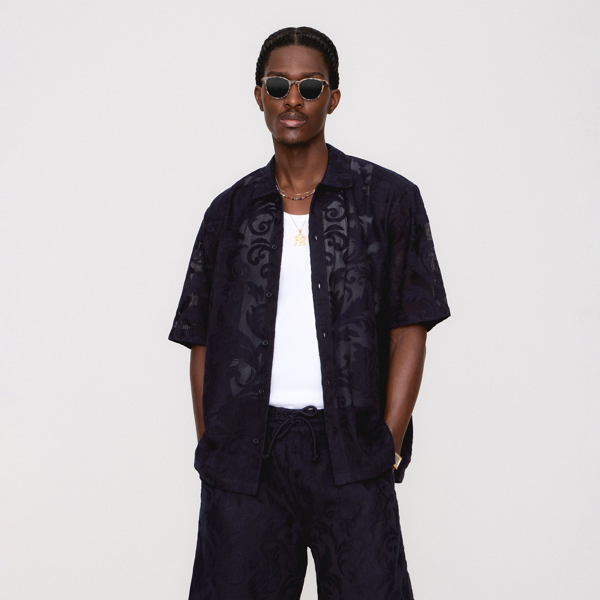 KITH LACE SS READE SHIRT Lサイズ Kith Lace Reade Shirt - Ink – Kith Europe