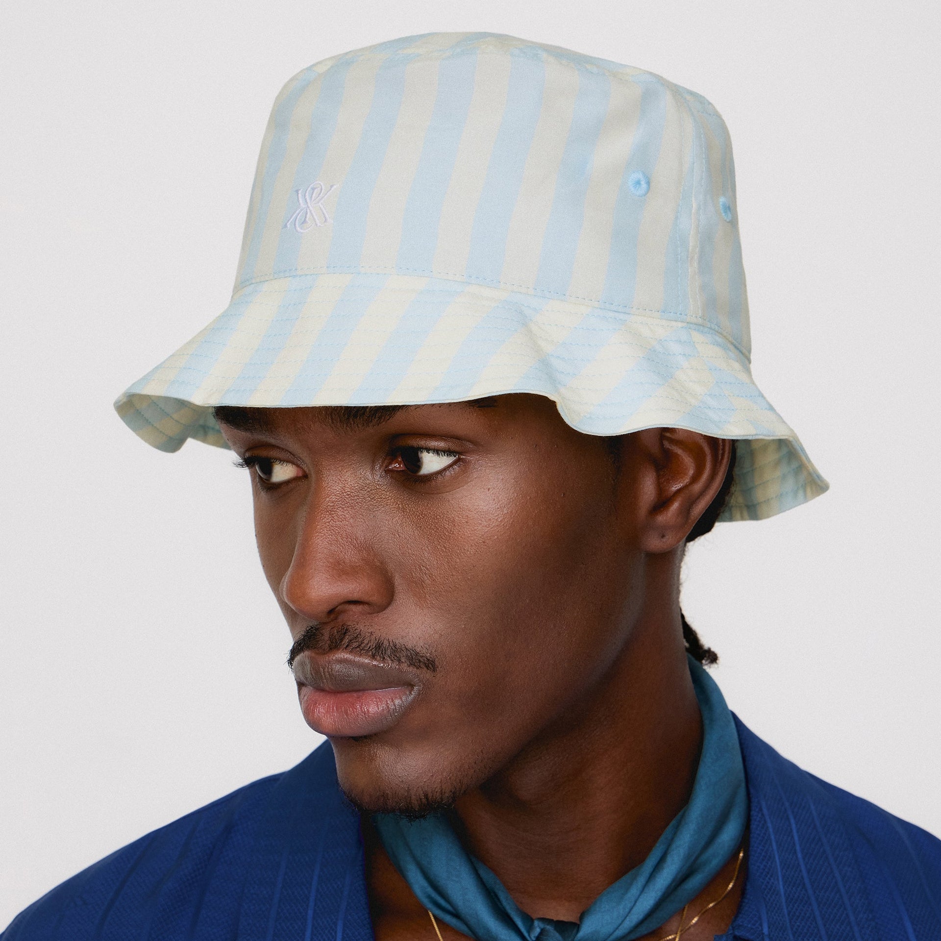 Kith Sandwashed Cupro Linen Dawson Bucket Hat - Light Indigo