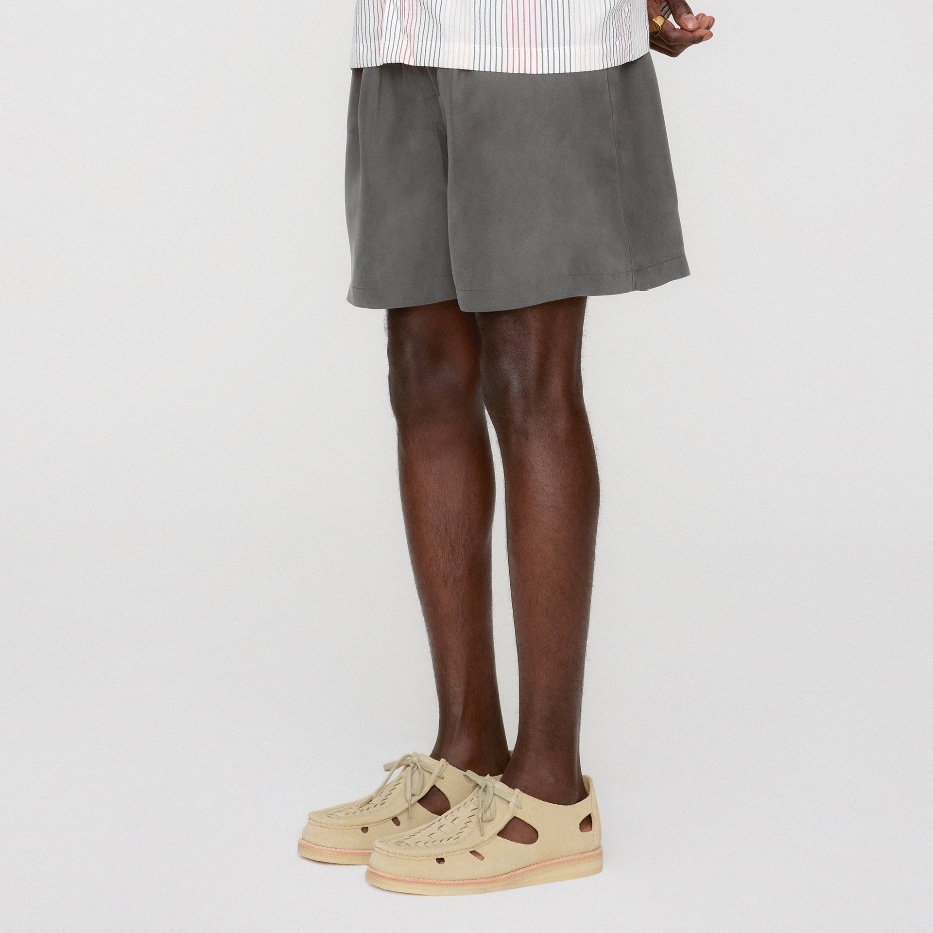 &Kin Silk Habotai Cedar Short - Somber