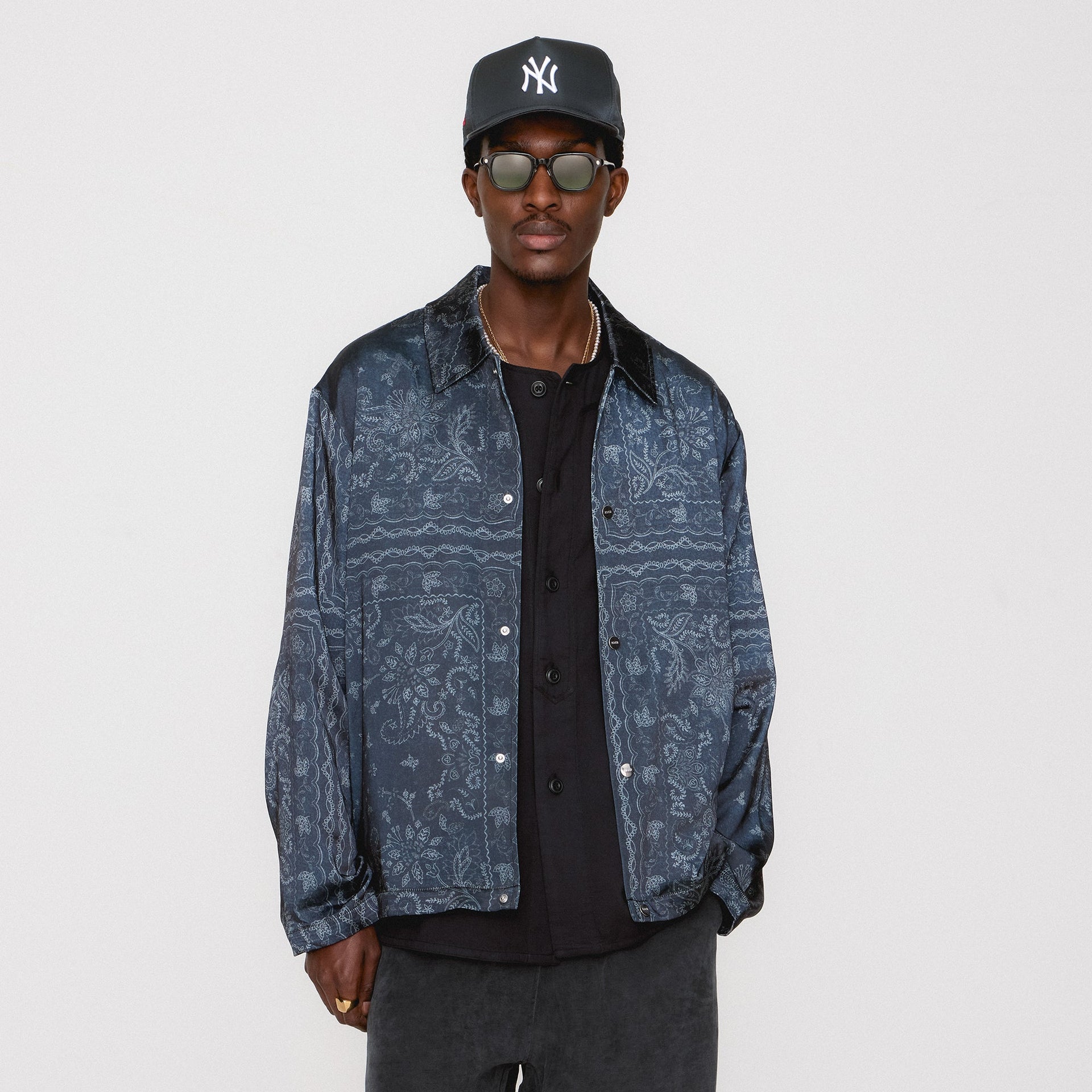 Kith Panelled Bandana Long Sleeve Coaches Jacket - Black