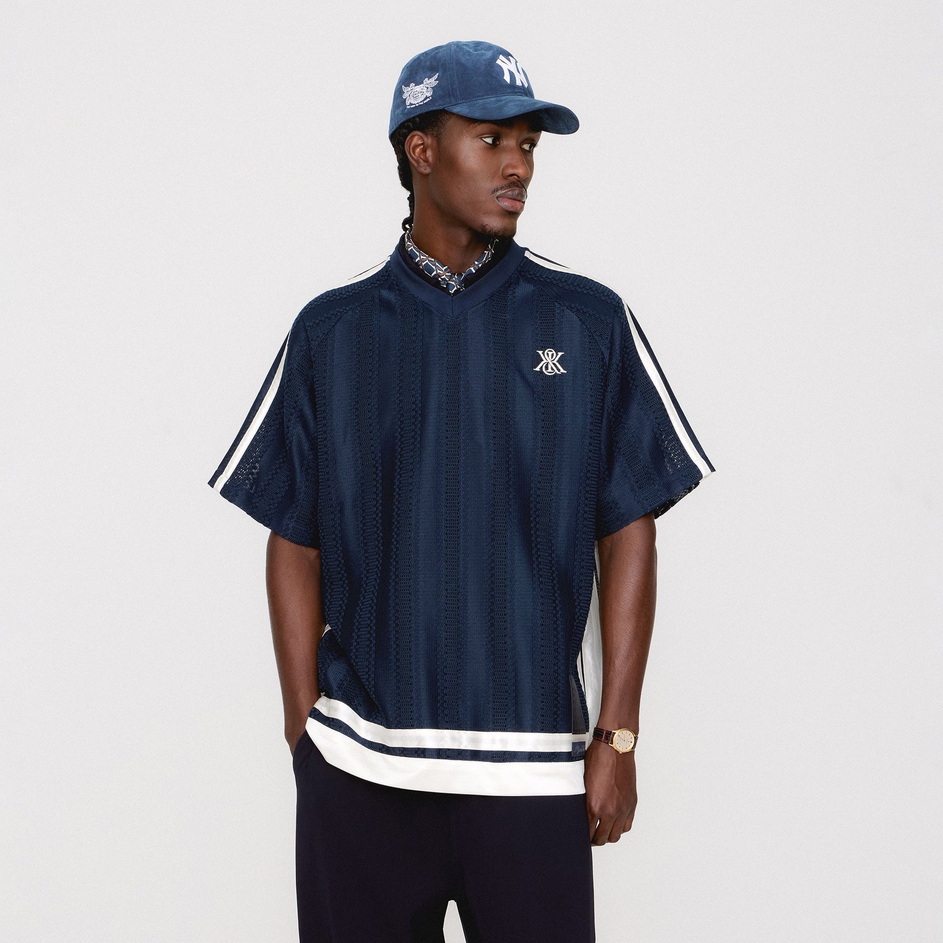 Kith Leon Short Sleeve Lace Combo Jersey - Nocturnal
