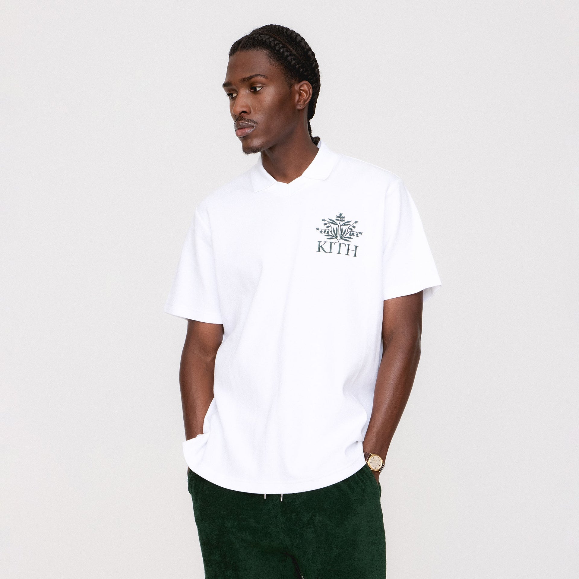 Kith Pique Short Sleeve Tap in Polo - White