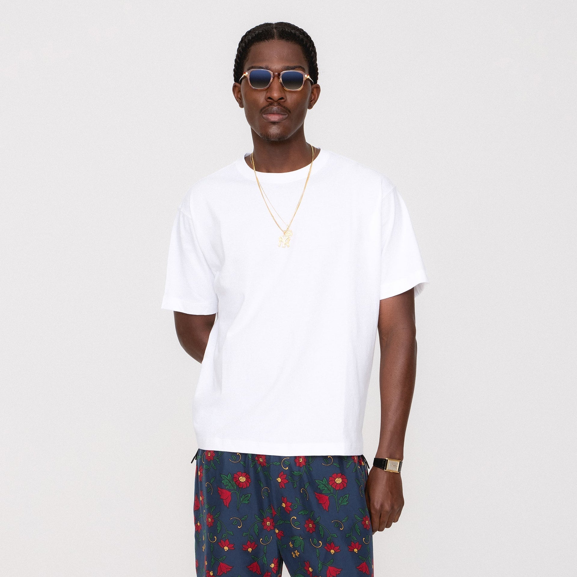 &Kin Pima Jersey Alex Boxy Tee - White PH